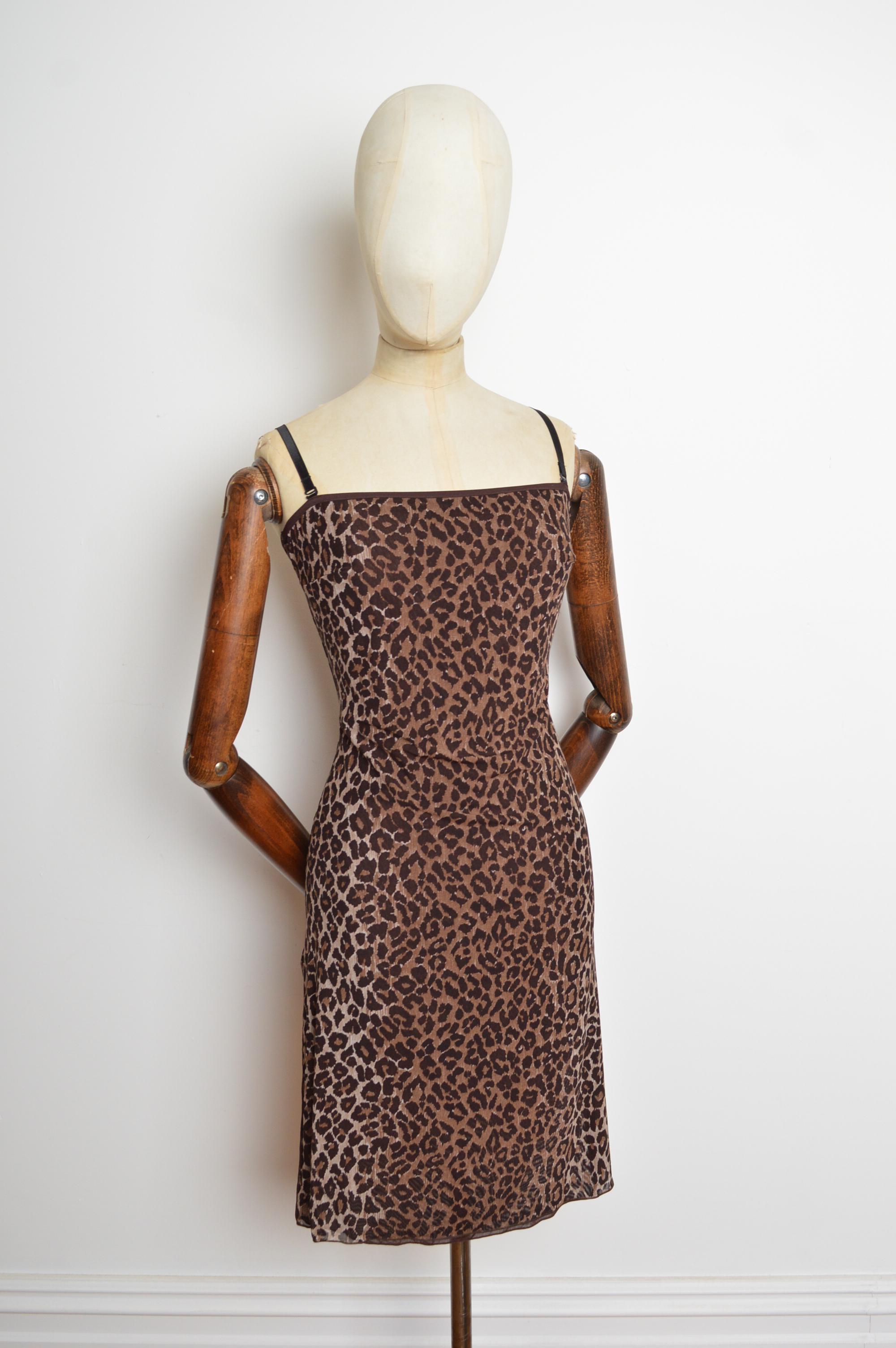 Donna Dolce & Gabbana, abito a sottoveste con stampa leopardata dei primi anni '90 in vendita