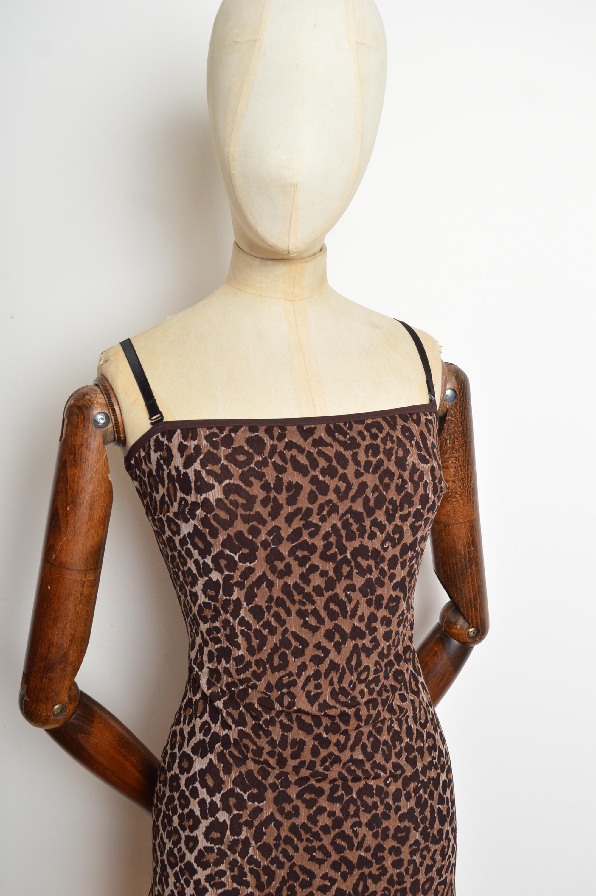 Dolce & Gabbana, abito a sottoveste con stampa leopardata dei primi anni '90 in vendita 1