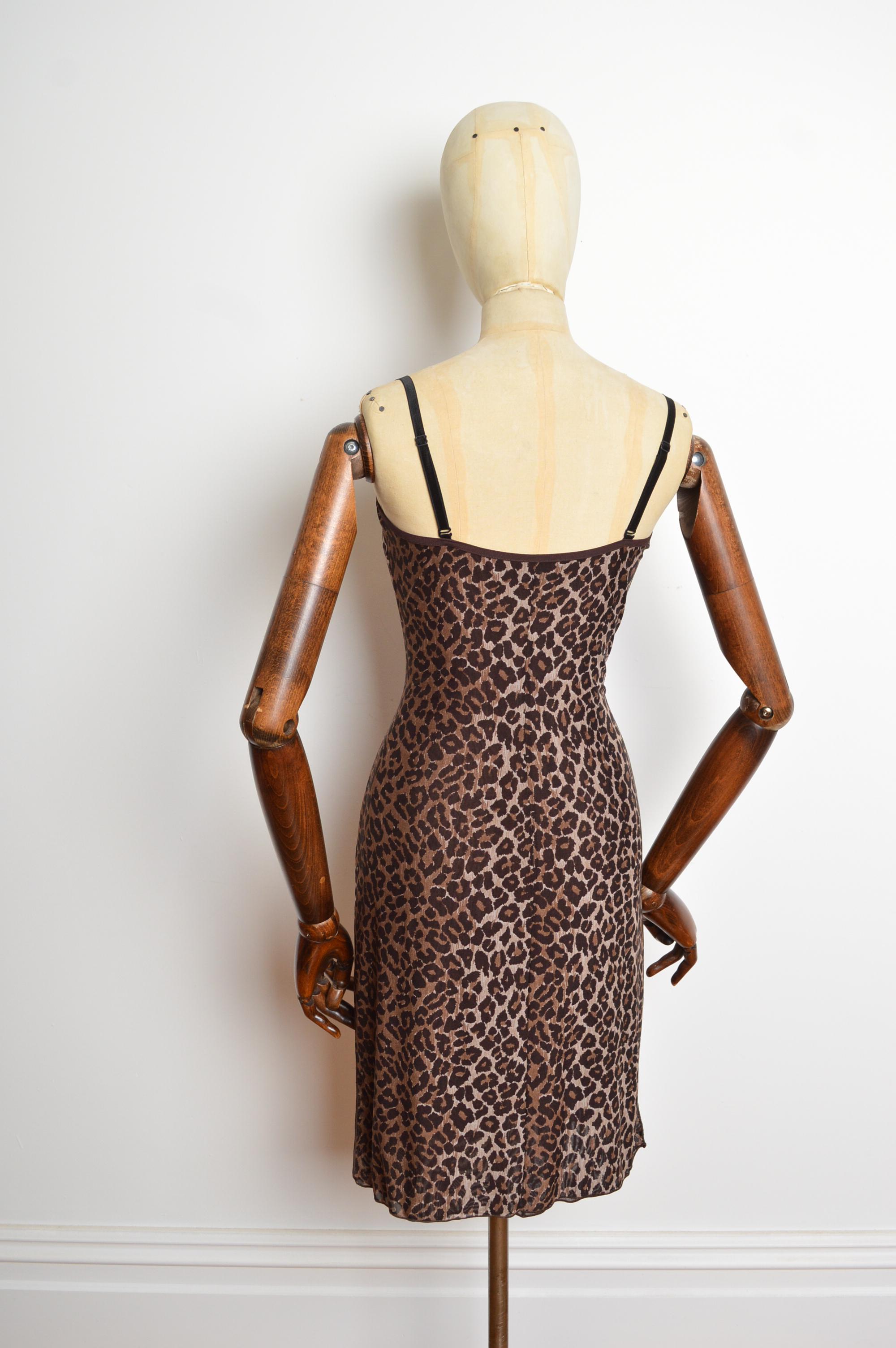 Dolce & Gabbana, abito a sottoveste con stampa leopardata dei primi anni '90 in vendita 4
