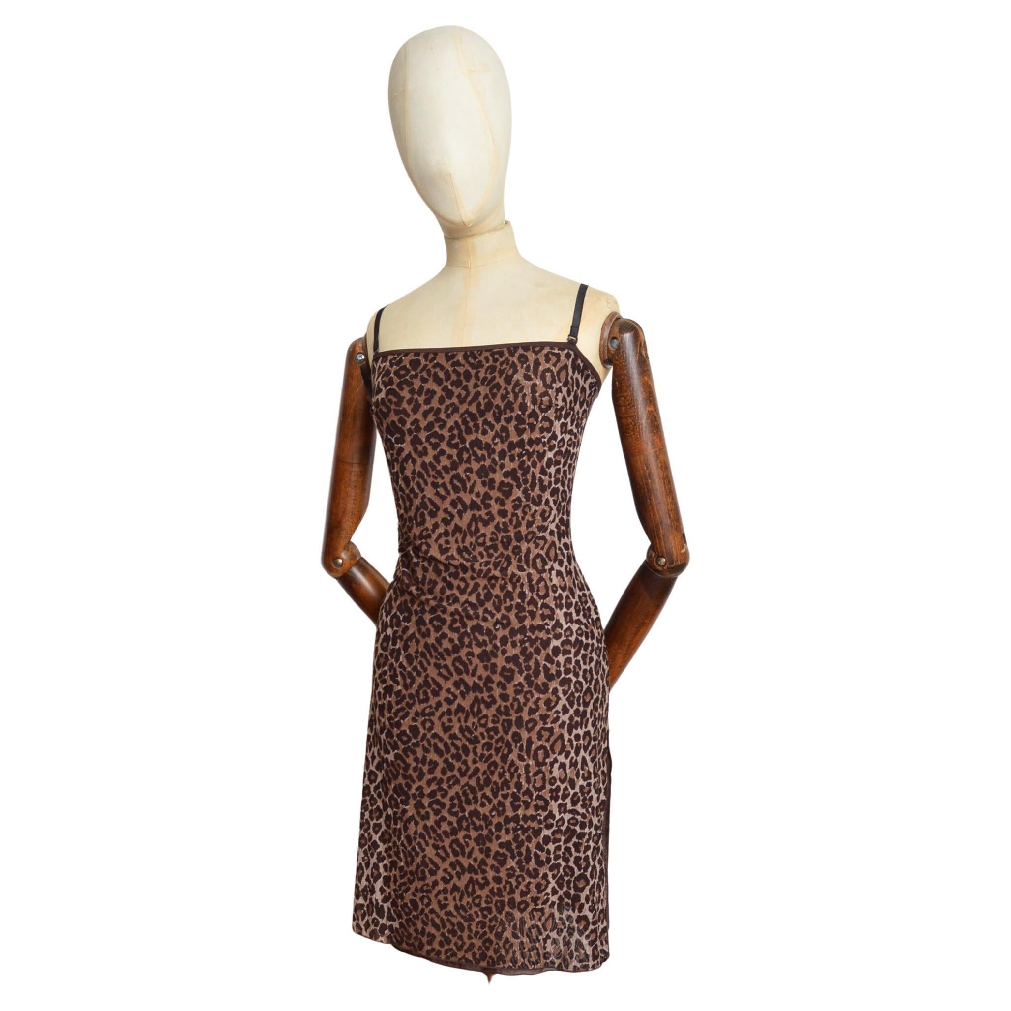 Dolce & Gabbana, abito a sottoveste con stampa leopardata dei primi anni '90 in vendita