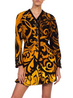 Early 90s Gianni Versace Baroque Silk Shirt & Wool Jacket