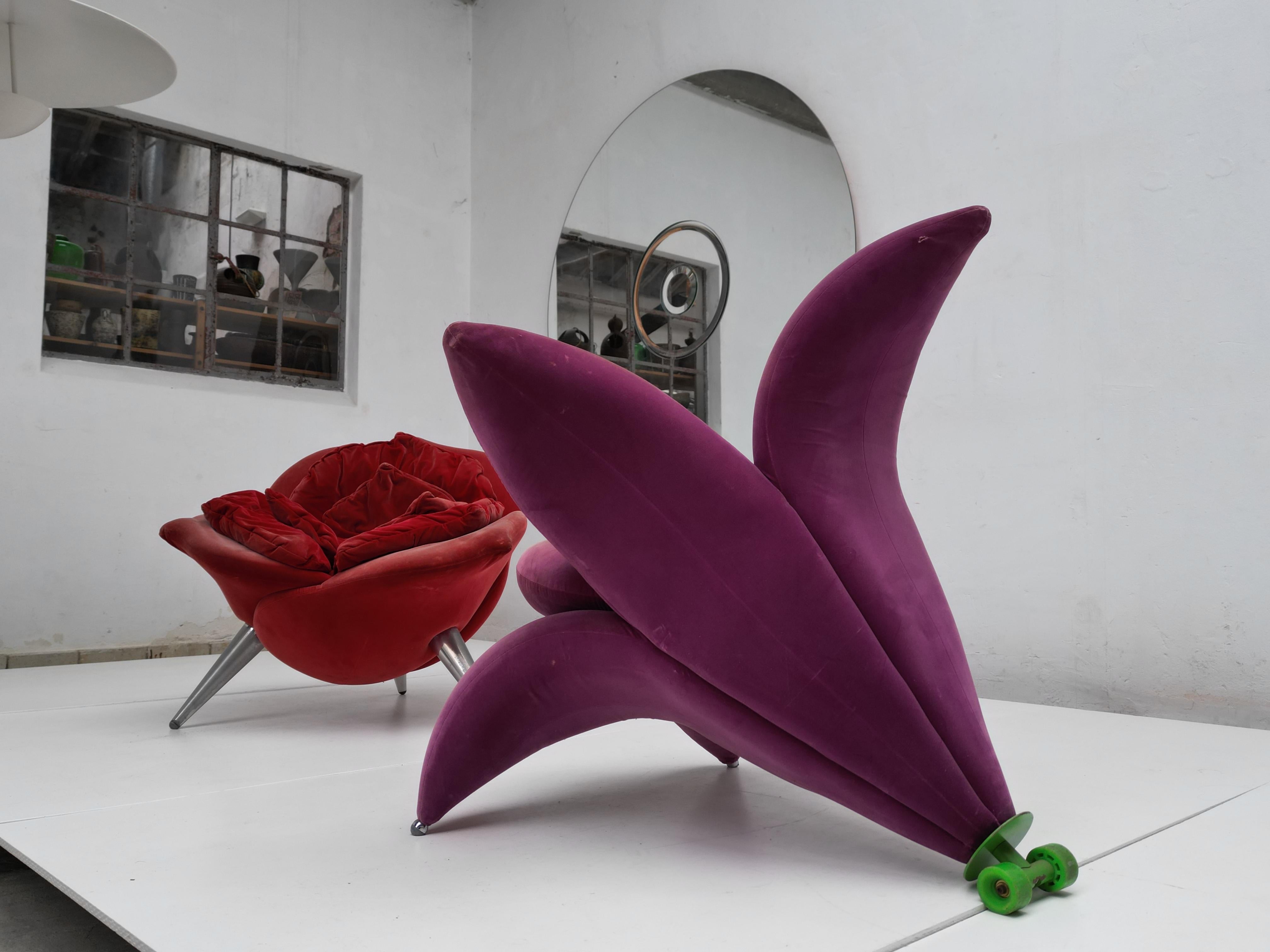 Frühe 90er Jahre Produktion Getsuen & Rose Lounge Chairs Masanori Umeda für Edra Italien (Gegossen) im Angebot