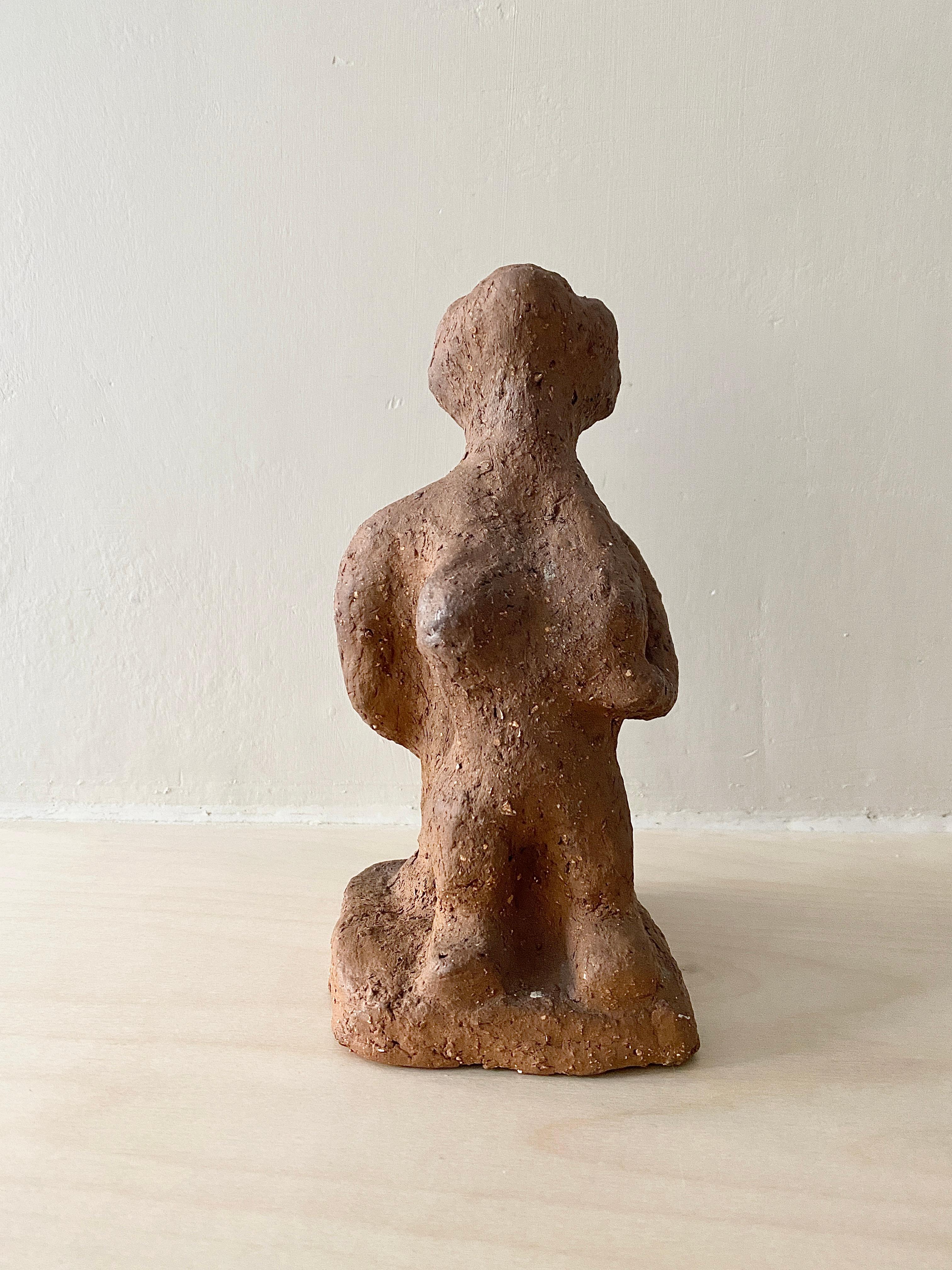 Hand-Crafted Early abstract / biomorph ceramic sculpture, Henry Heerup For Sale