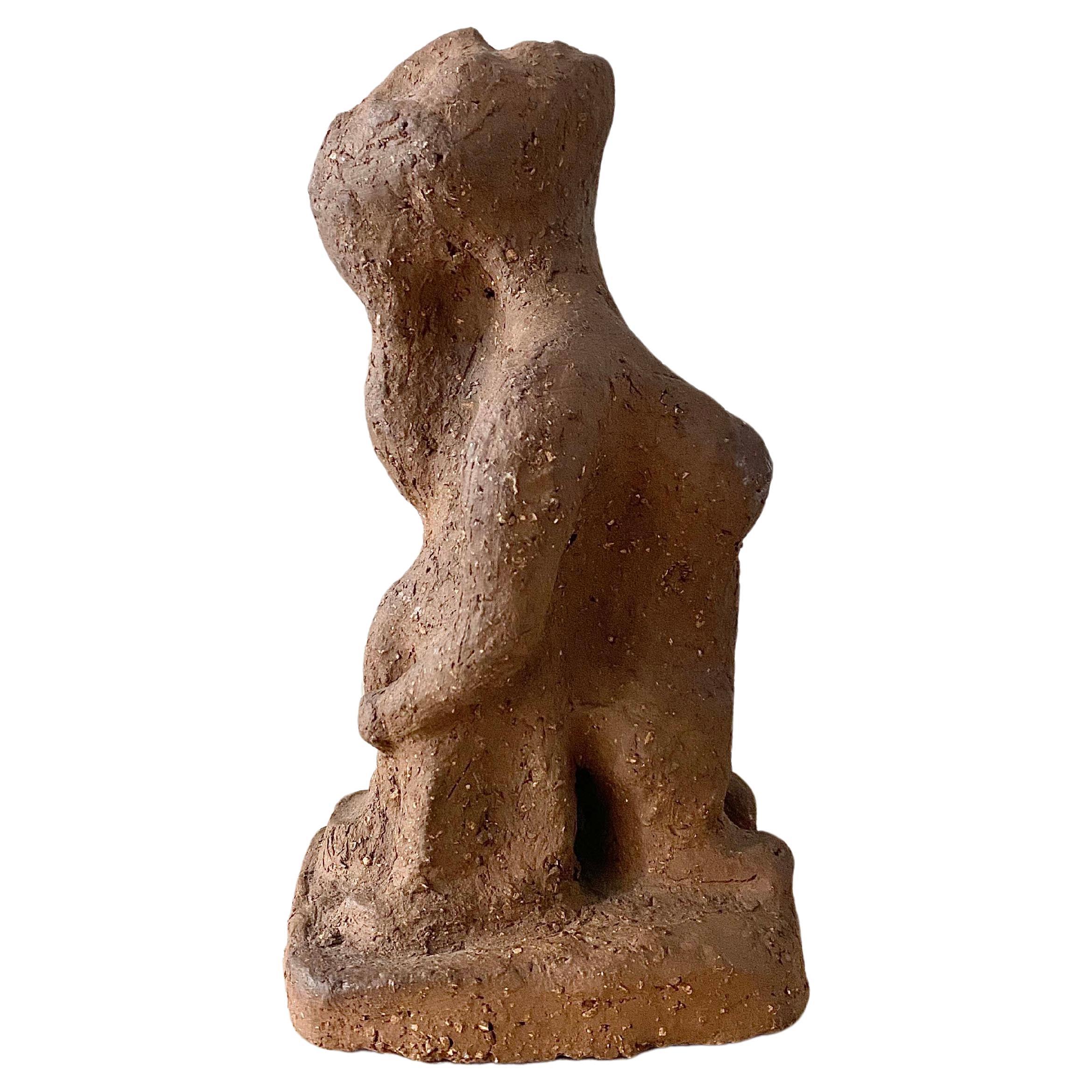 Early abstract / biomorph ceramic sculpture, Henry Heerup For Sale