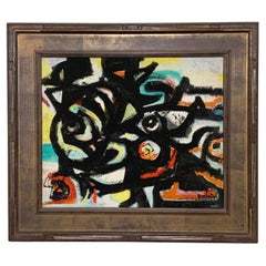 Early Abstract Expressionist Norman Gorbaty Oil Painting, circa 1950s