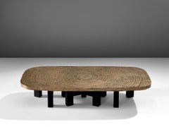 Early Ado Chale 'Goutte d'Eau' Coffee Table in Patinated Bronze