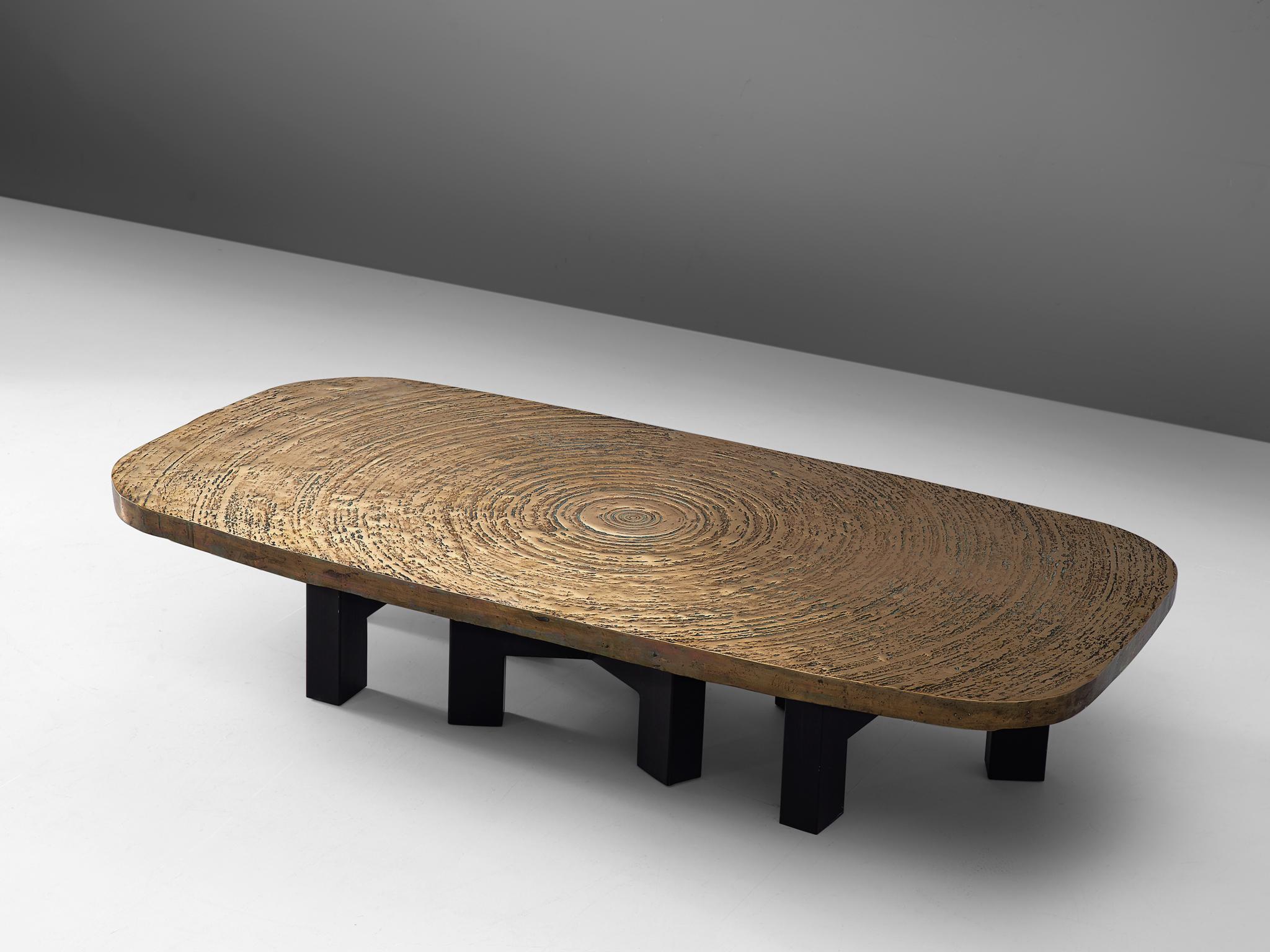 Early Ado Chale 'Goutte d'Eau' Coffee Table in Patinated Bronze In Good Condition In Waalwijk, NL