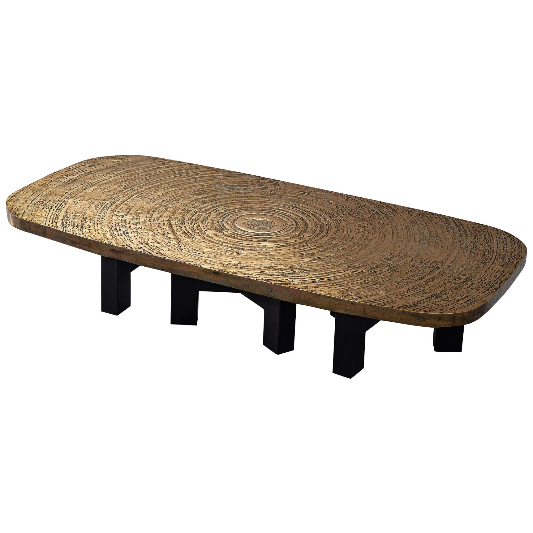 Early Ado Chale 'Goutte d'Eau' Coffee Table in Patinated Bronze