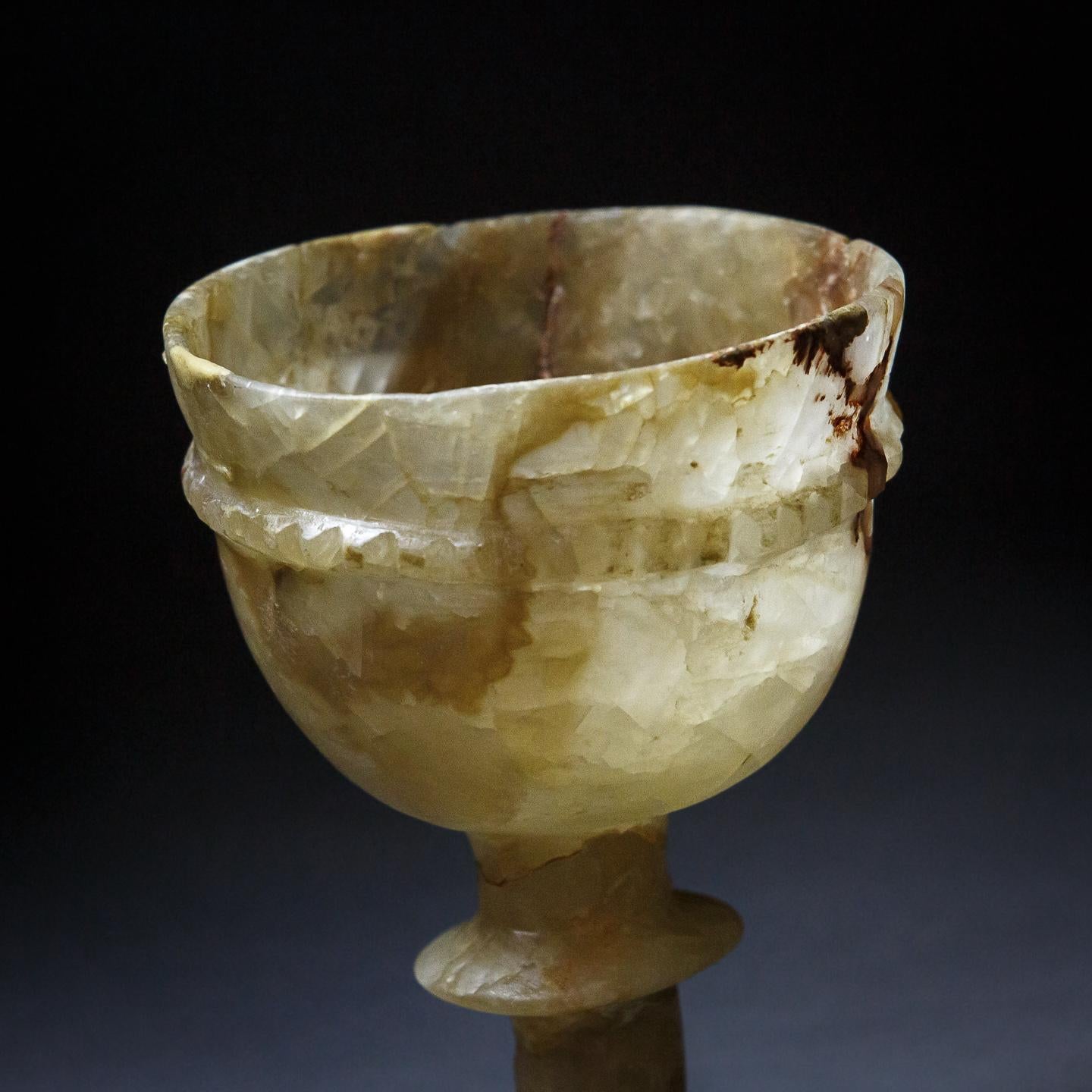Early Alabaster Mass Chalice, Eastern Roman Empire, circa 3rd - 5th Century In Fair Condition In Pease pottage, West Sussex