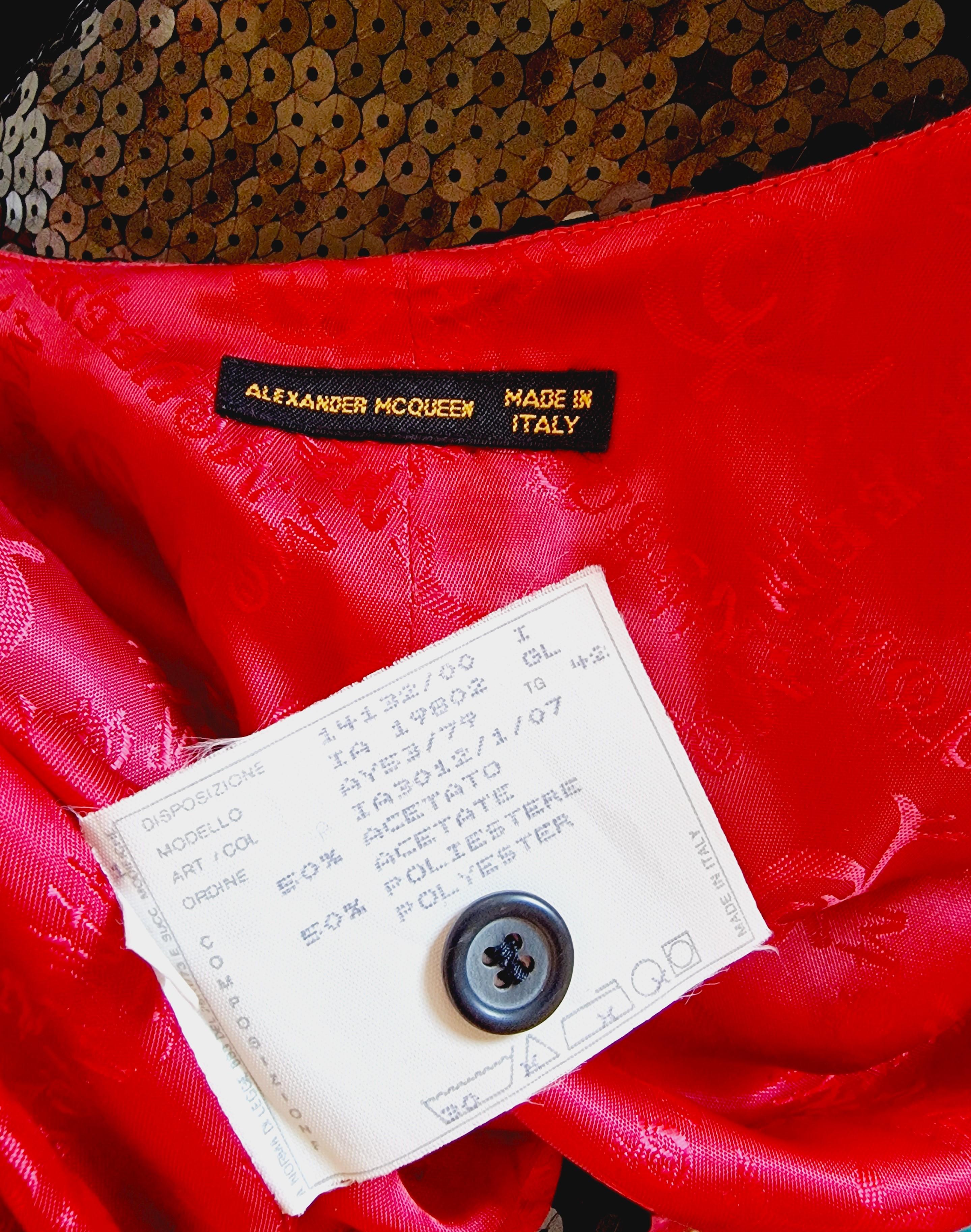 Early Alexander McQueen Joan Of Arc 1998 F/ W Sequin Glitter Coat Jacket  Dress For Sale 10