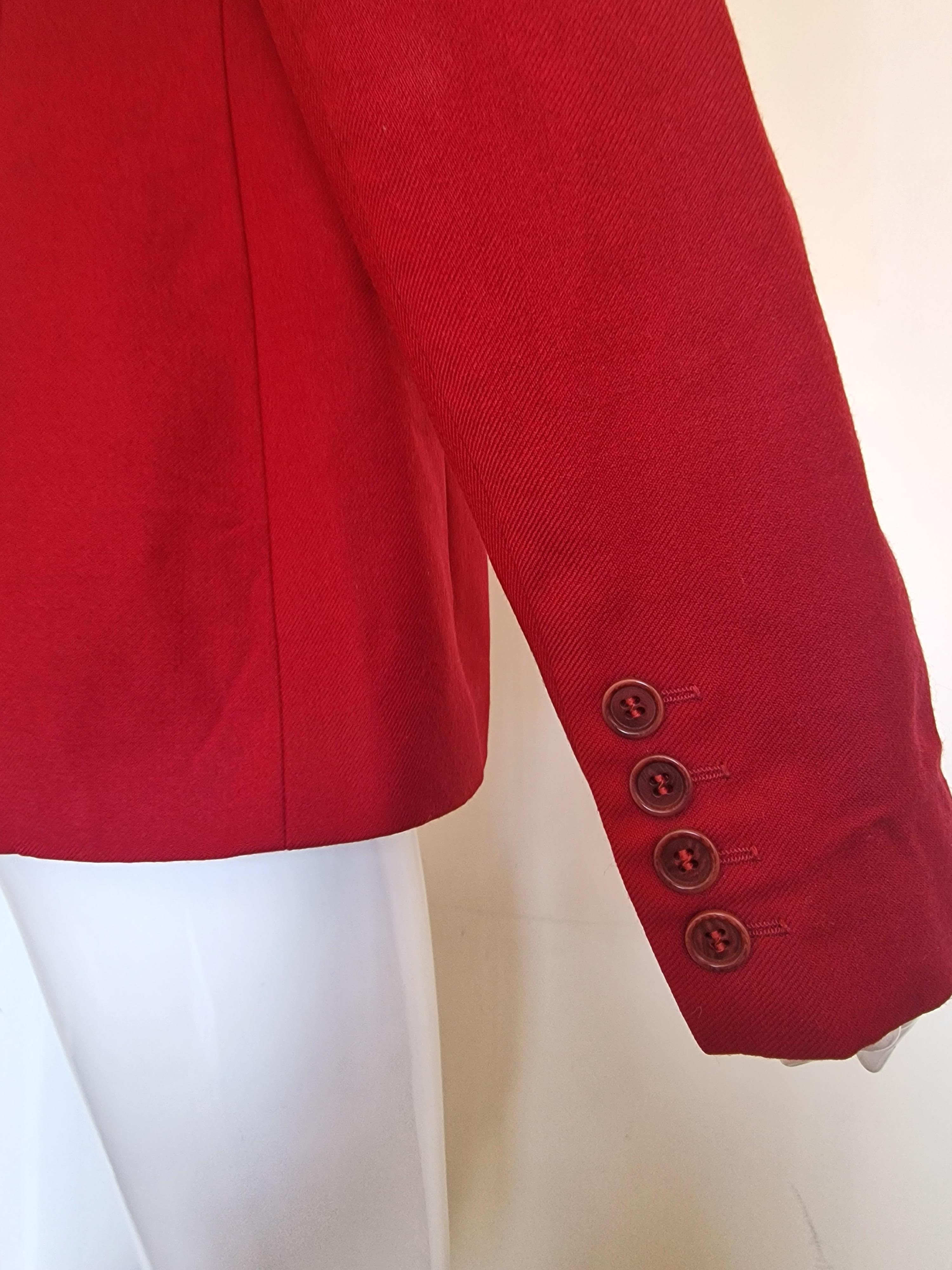 Early Alexander McQueen Red Runway Joan of Arc Couture Men Women Blazer Jacket For Sale 6