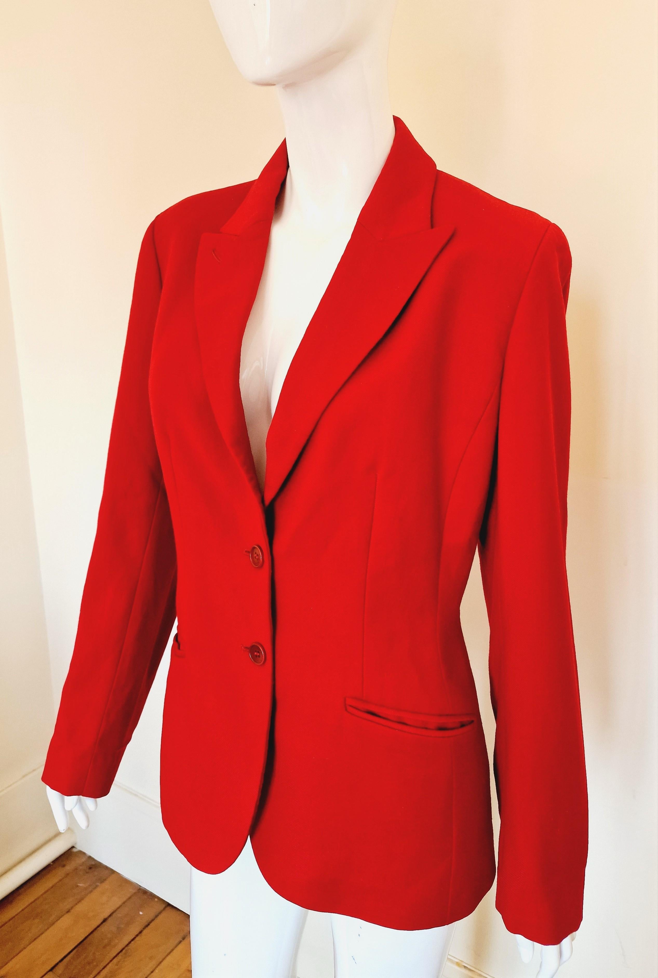 Women's Early Alexander McQueen Red Runway Joan of Arc Couture Men Women Blazer Jacket For Sale