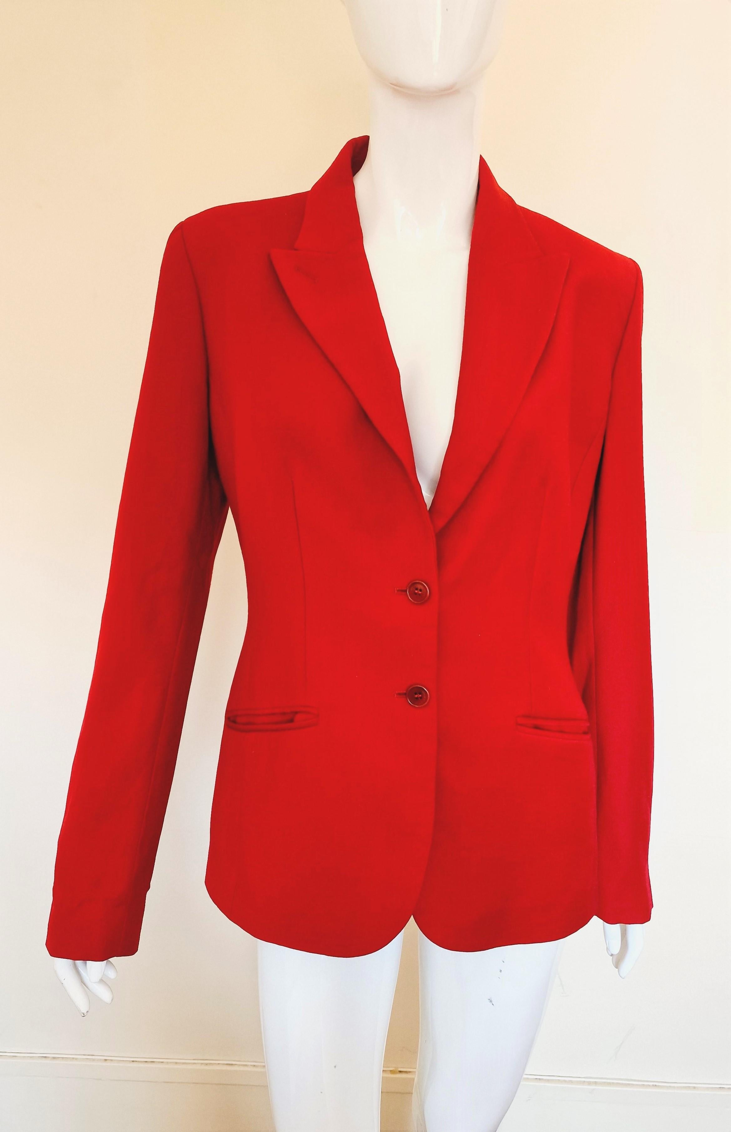 Early Alexander McQueen Red Runway Joan of Arc Couture Men Women Blazer Jacket For Sale 1