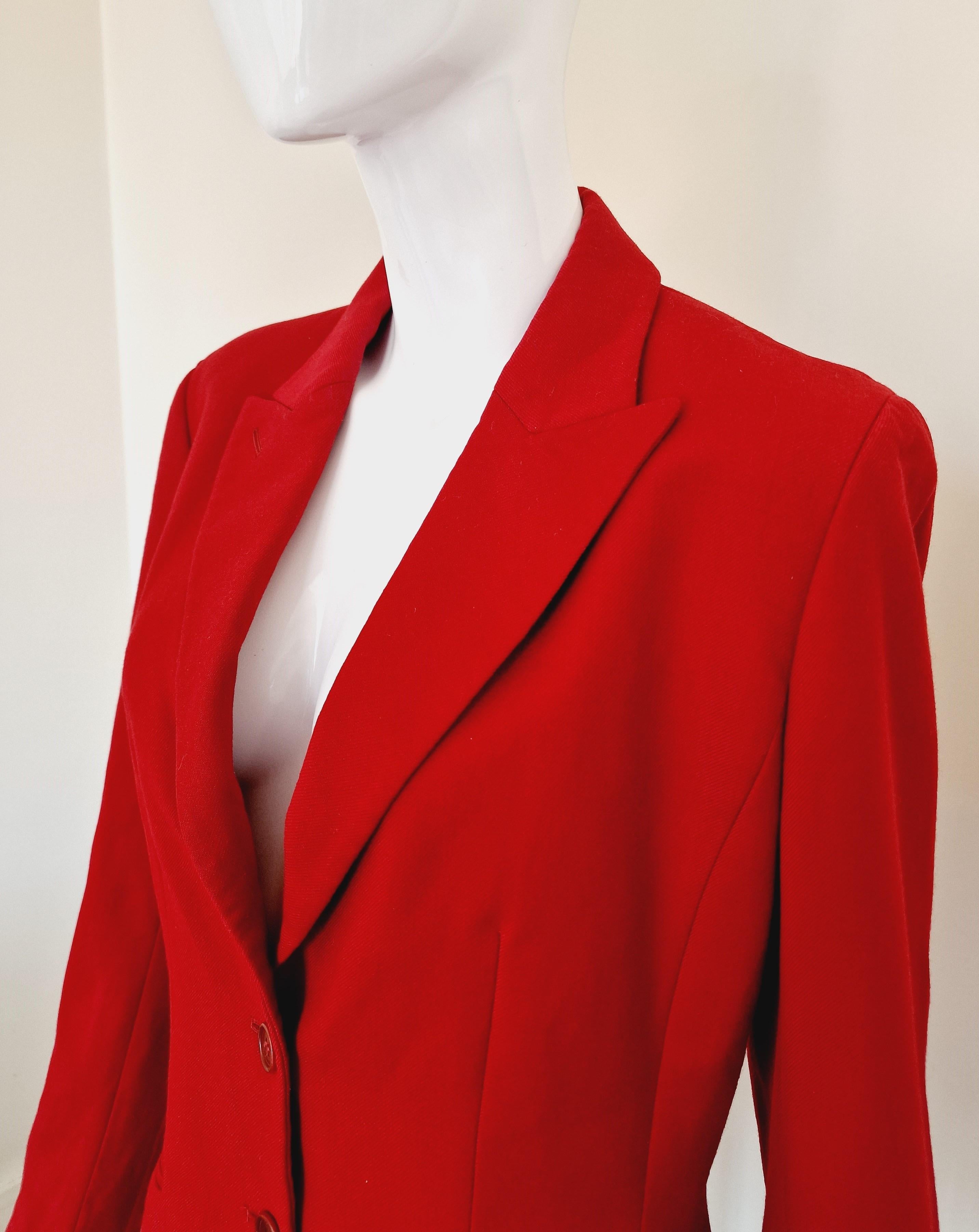 Early Alexander McQueen Red Runway Joan of Arc Couture Men Women Blazer Jacket For Sale 3