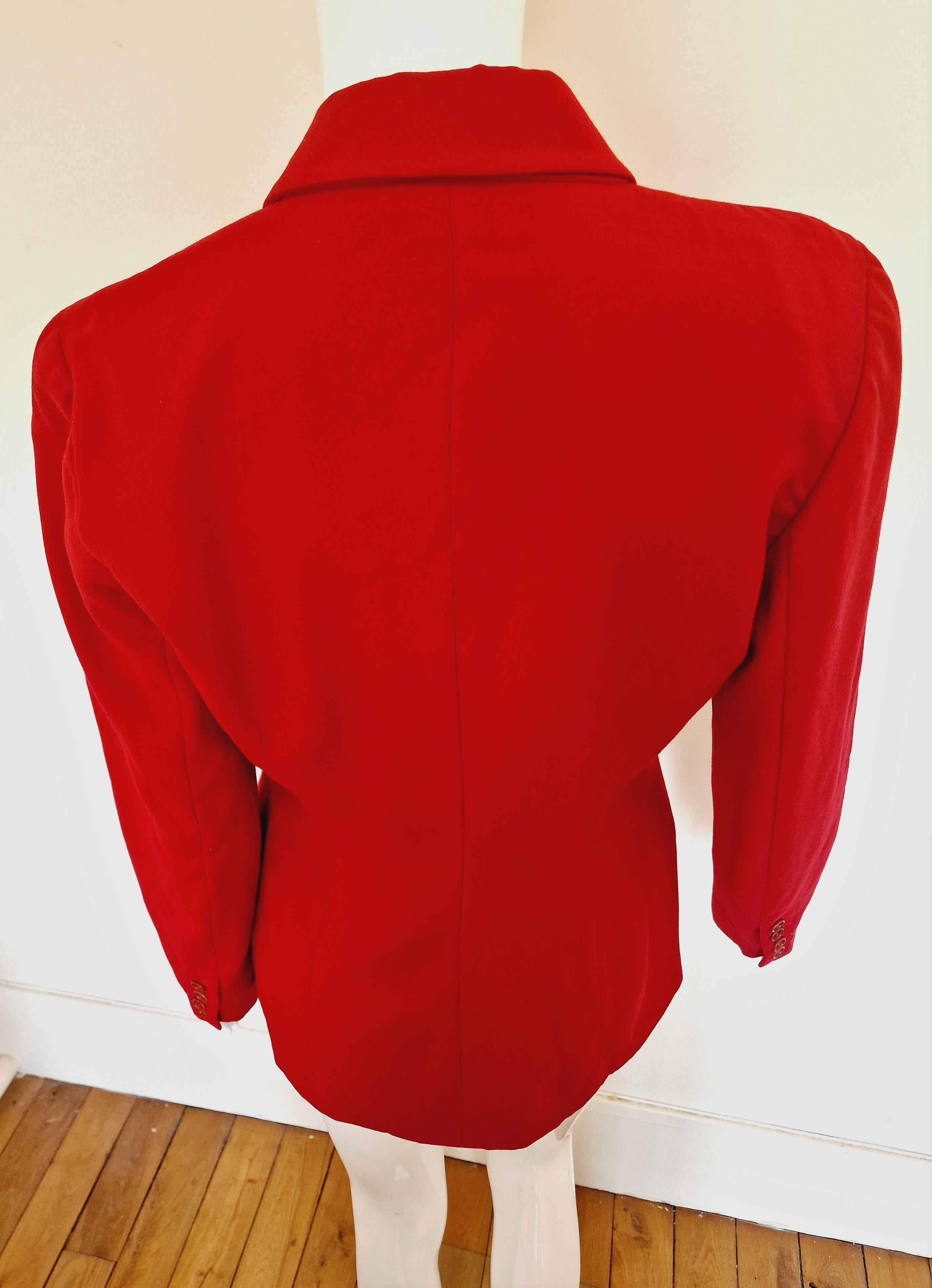 Early Alexander McQueen Red Runway Joan of Arc Couture Men Women Blazer Jacket For Sale 5