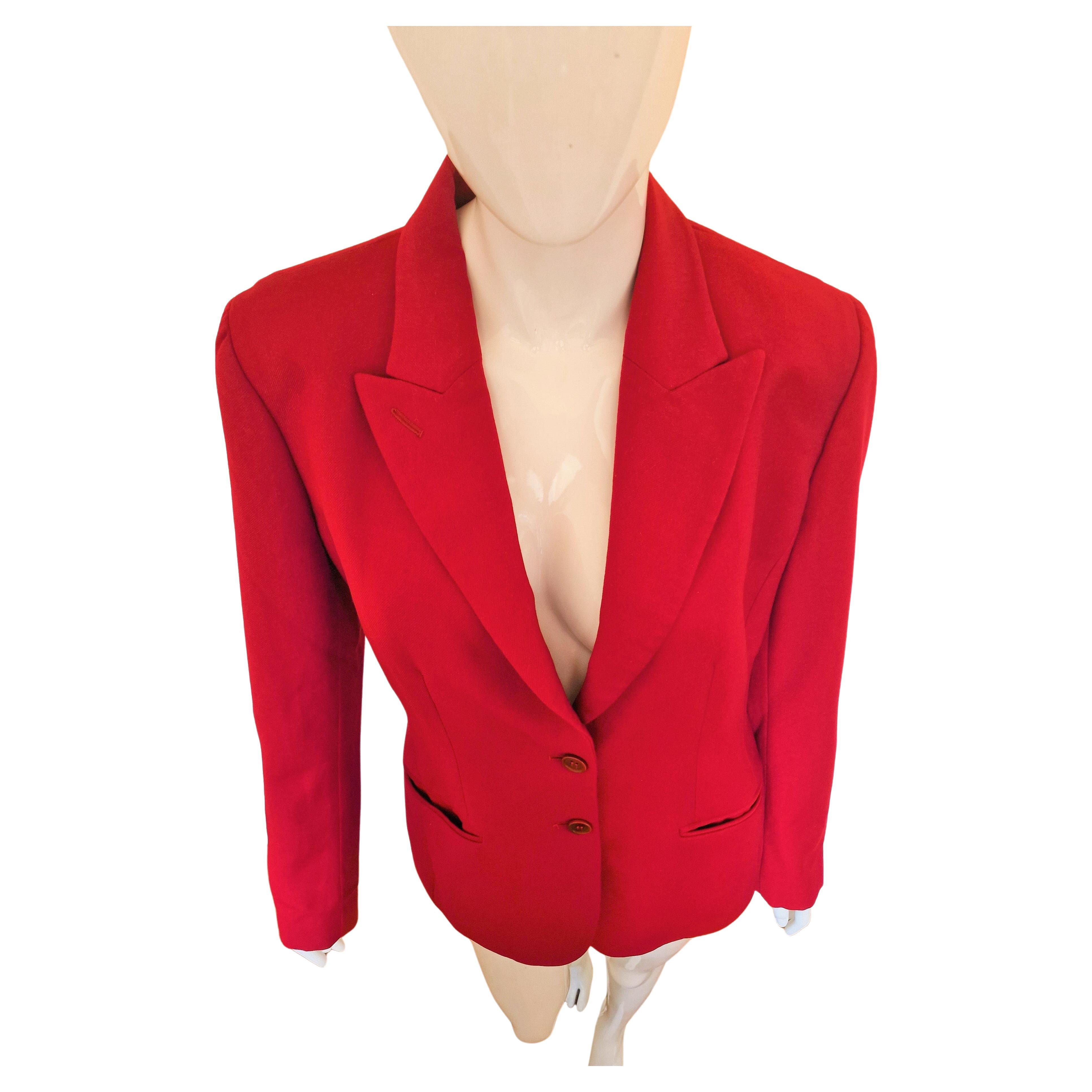 Early Alexander McQueen Red Runway Joan of Arc Couture Men Women Blazer Jacket For Sale