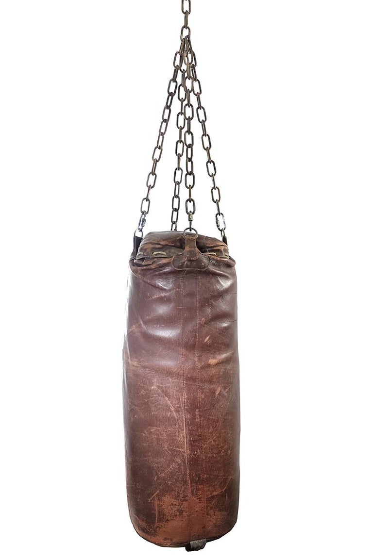 Early All Leather Heavy Punching Bag at 1stDibs