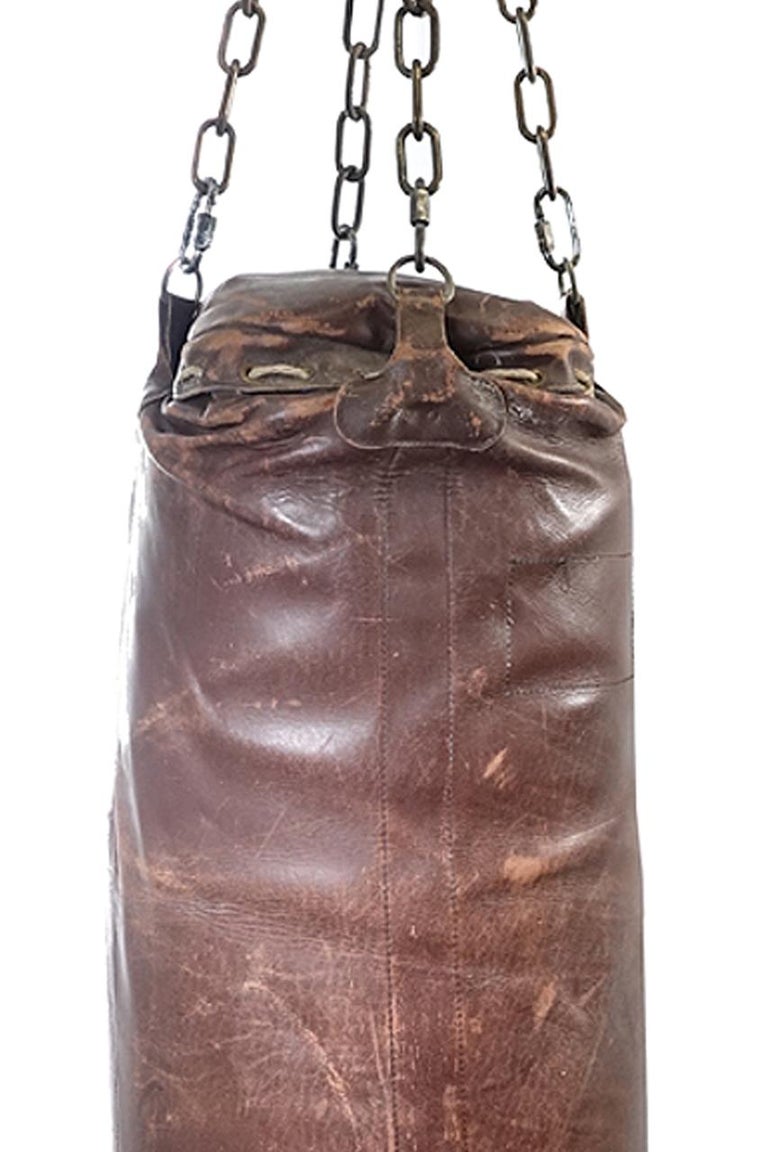 Early All Leather Heavy Punching Bag at 1stDibs