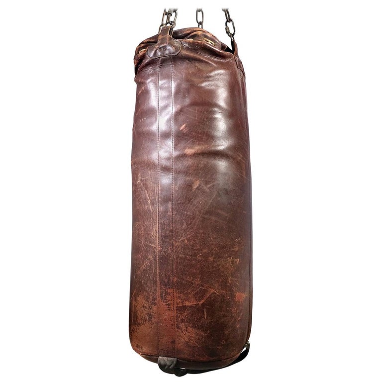 Early All Leather Heavy Punching Bag at 1stdibs