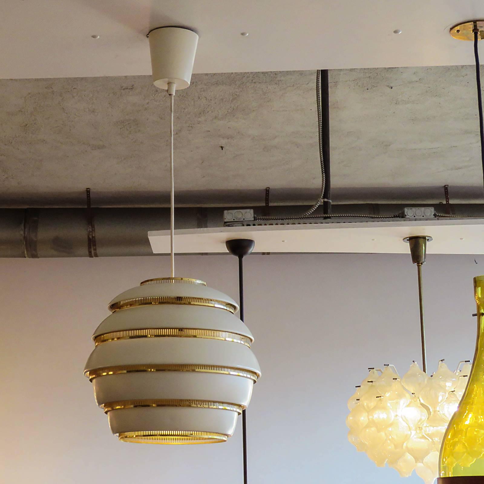 Early Alvar Aalto A331 Beehive Pendant In Good Condition In Los Angeles, CA