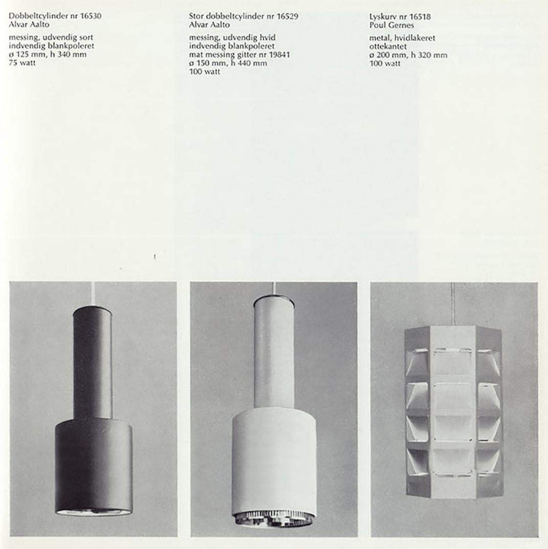 Frühe Alvar Aalto-Pendelleuchten aus schwarzem Messing „Hand Grenade“ von Louis Poulsen, 1960er Jahre im Angebot 12