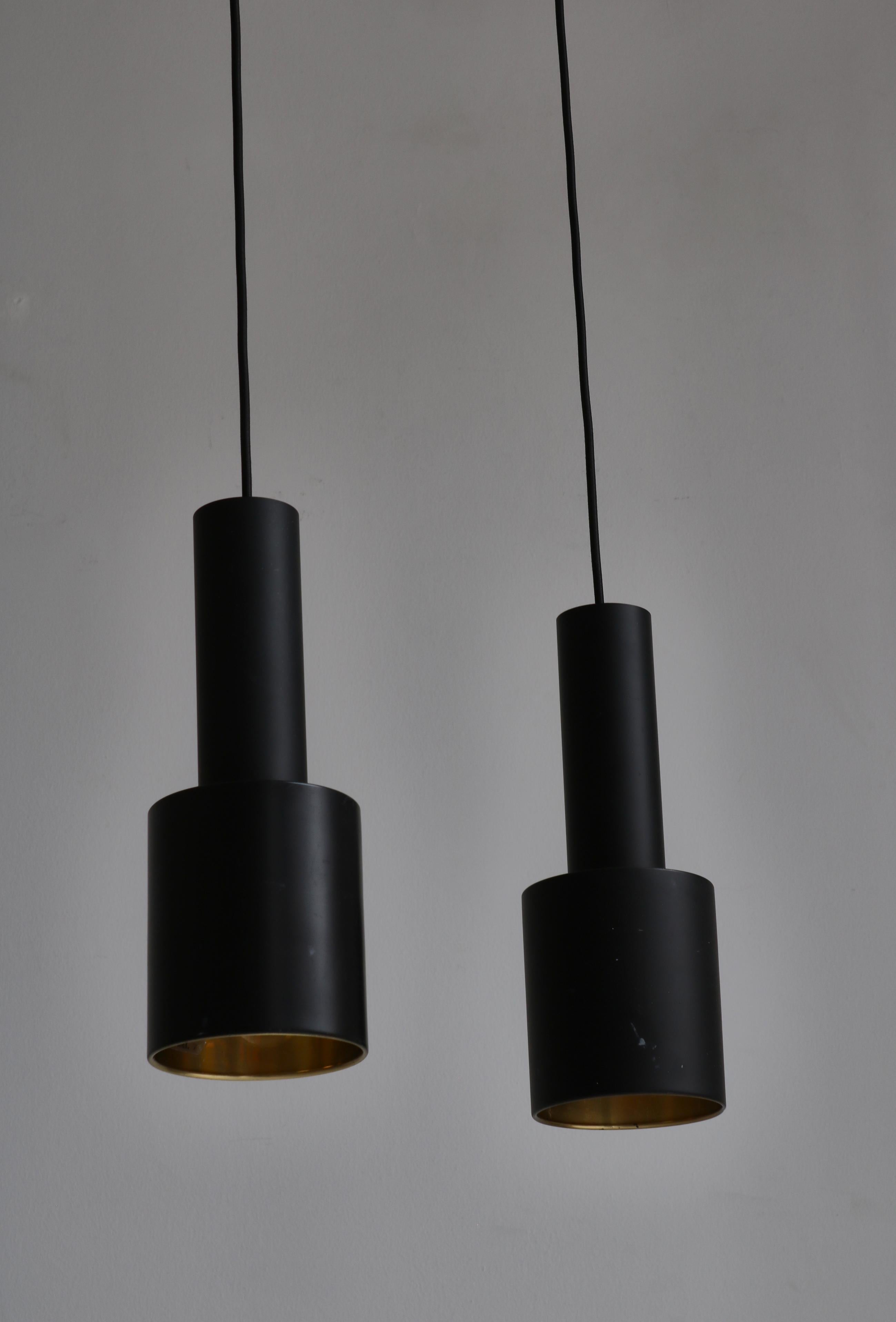 Early Alvar Aalto Black Brass Pendants 