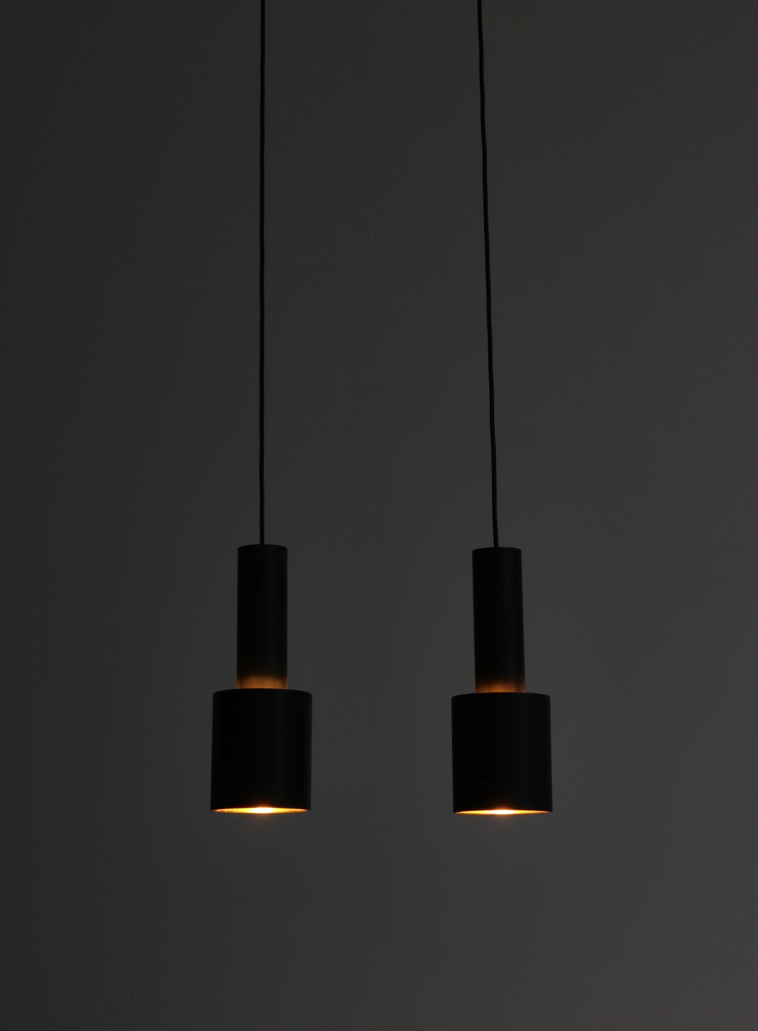 Early Alvar Aalto Black Brass Pendants 