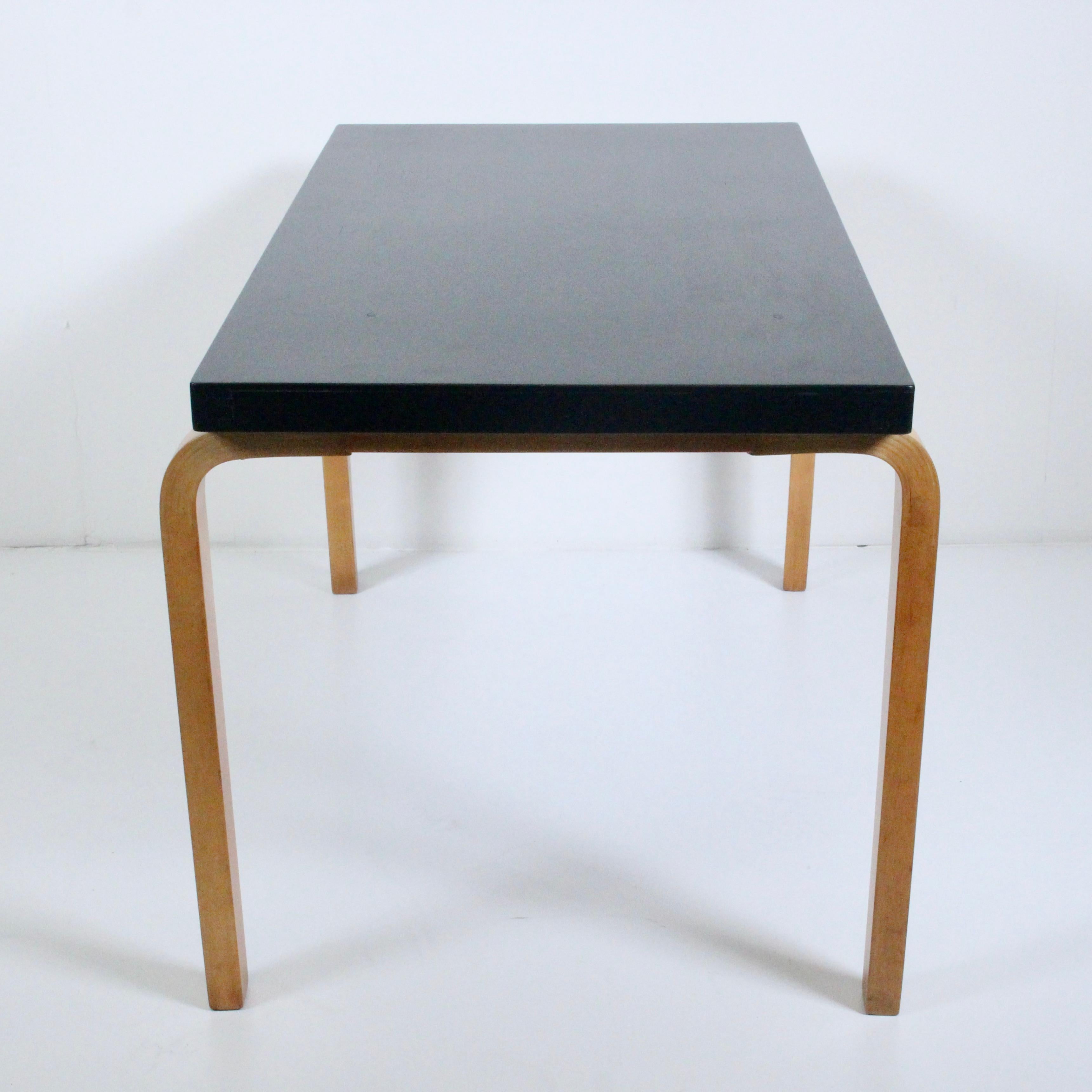 Mid-20th Century Alvar Aalto for Finsven Inc. Birch & Black Occasional Table, Circa 1940 For Sale