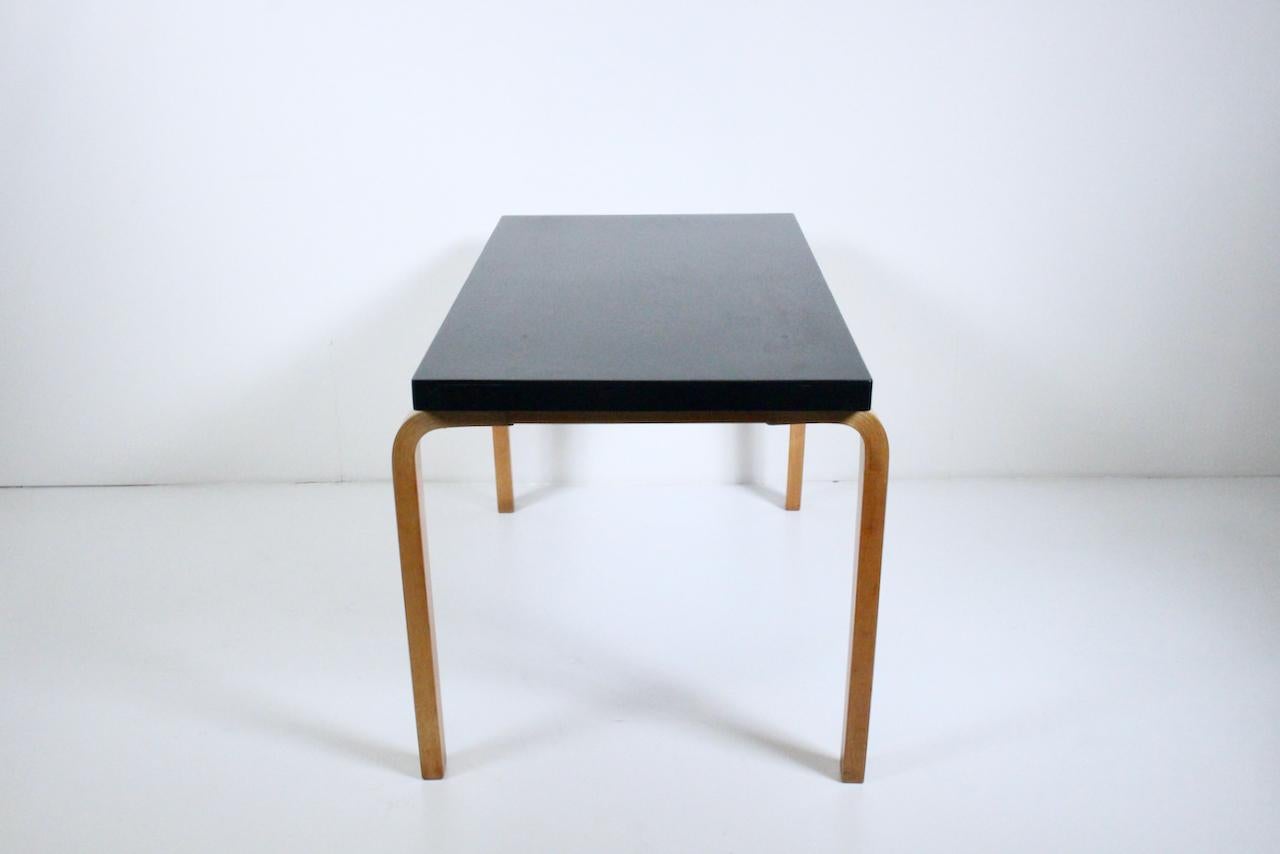 Alvar Aalto for Finsven Inc. Birch & Black Occasional Table, Circa 1940 For Sale 1