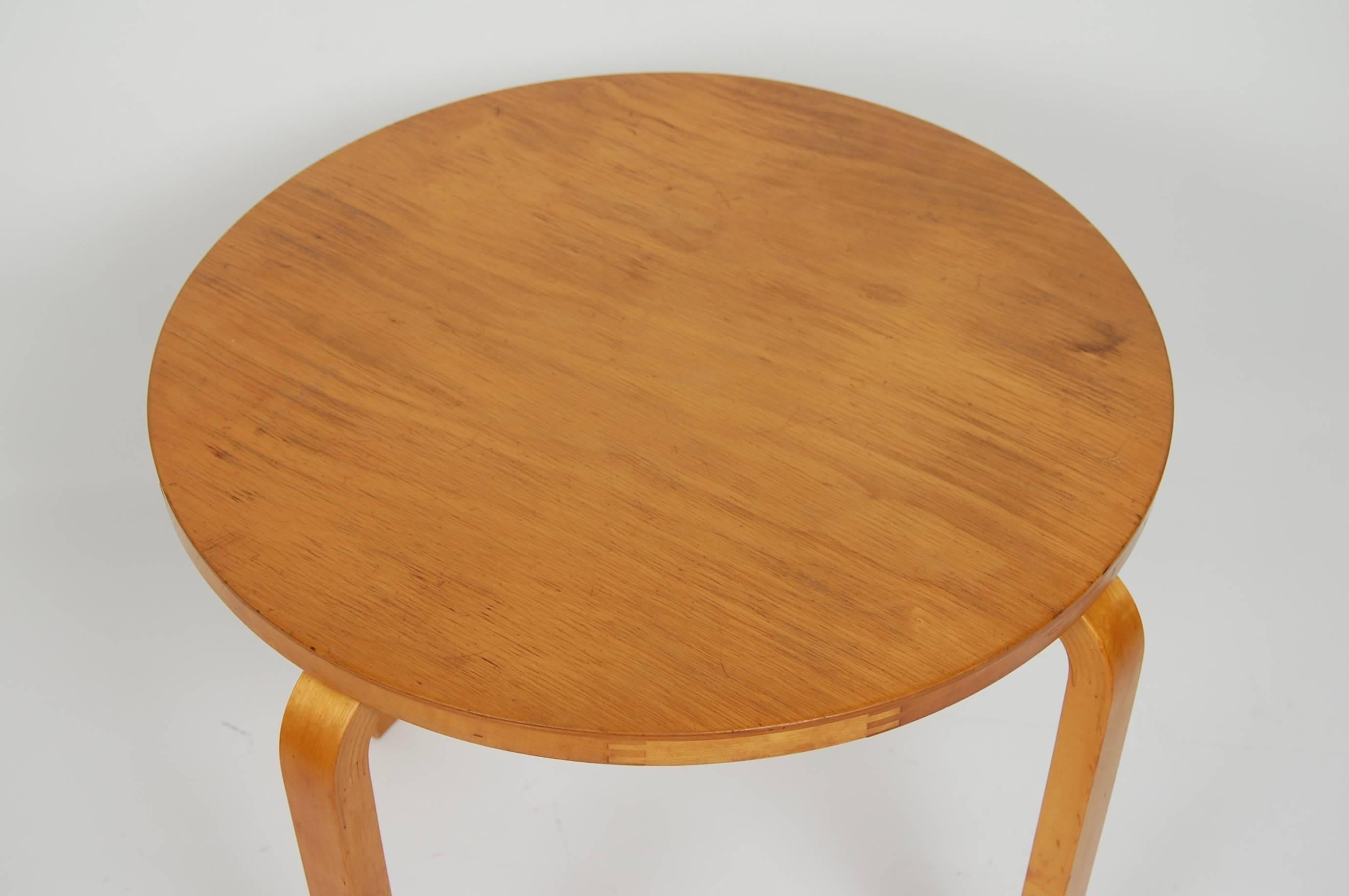 Birch Early Production Alvar Aalto Side Table by Finmar Scandinavian Modern
