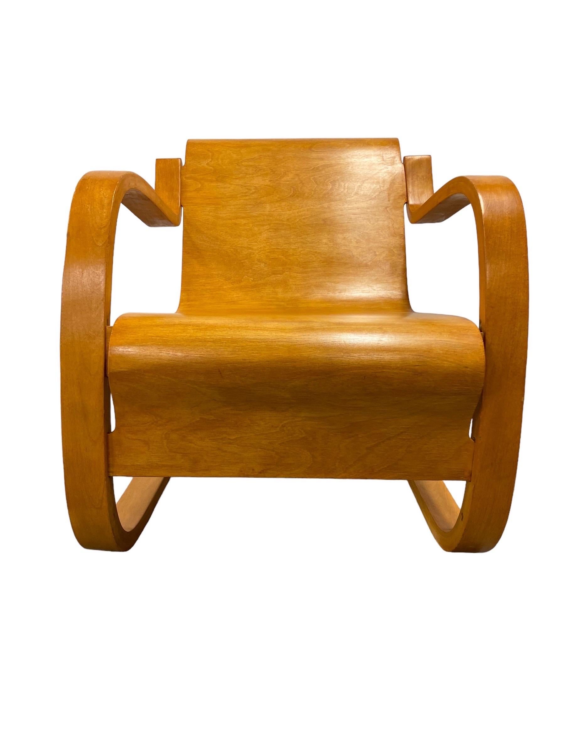 Mid-Century moderno Sedia a molla modello 42 di Alvar Aalto, compensato curvato e betulla, Artek anni '50 in vendita