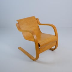 Early Alvar Aalto Spring Chair Model 42, Bent Plywood and Birch, Artek 1950s