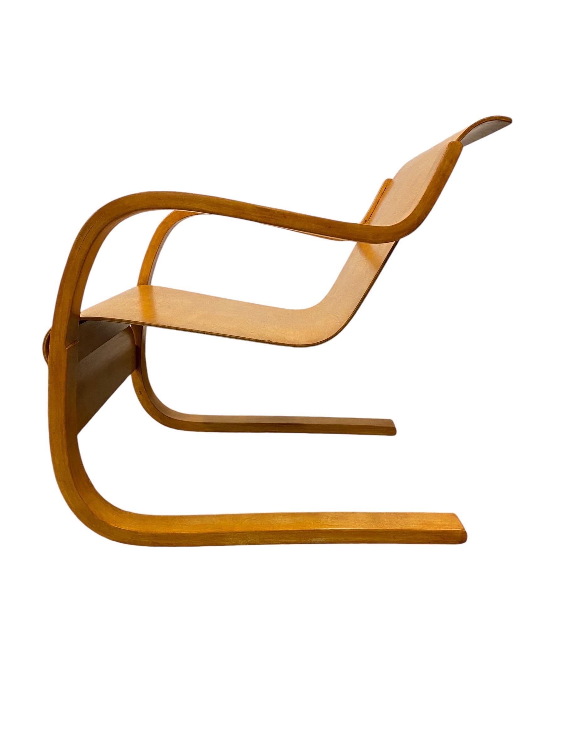 Sedia a molla modello 42 di Alvar Aalto, compensato curvato e betulla, Artek anni '50 in vendita 1