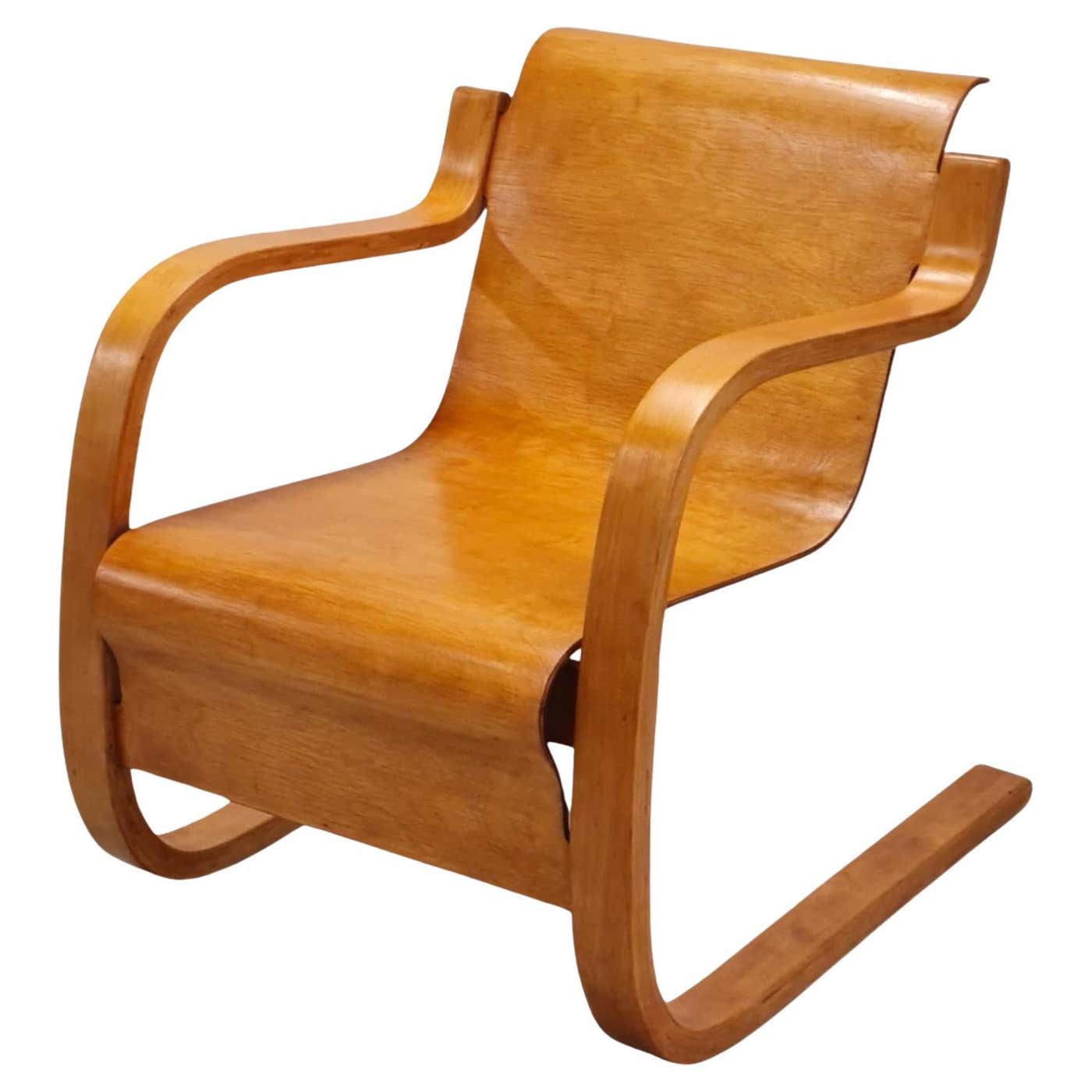 Early Alvar Aalto Spring Chair Model 42, Bent Plywood and Birch, Artek ...