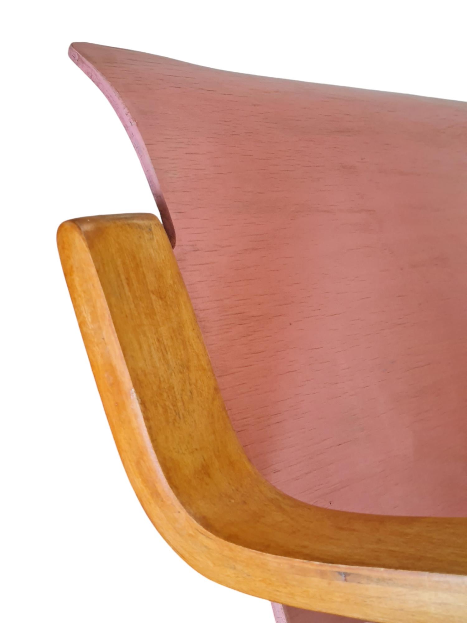Early Alvar Aalto Spring Chair Model 31 in Pink and Bent Wood, Artek 1930s 5