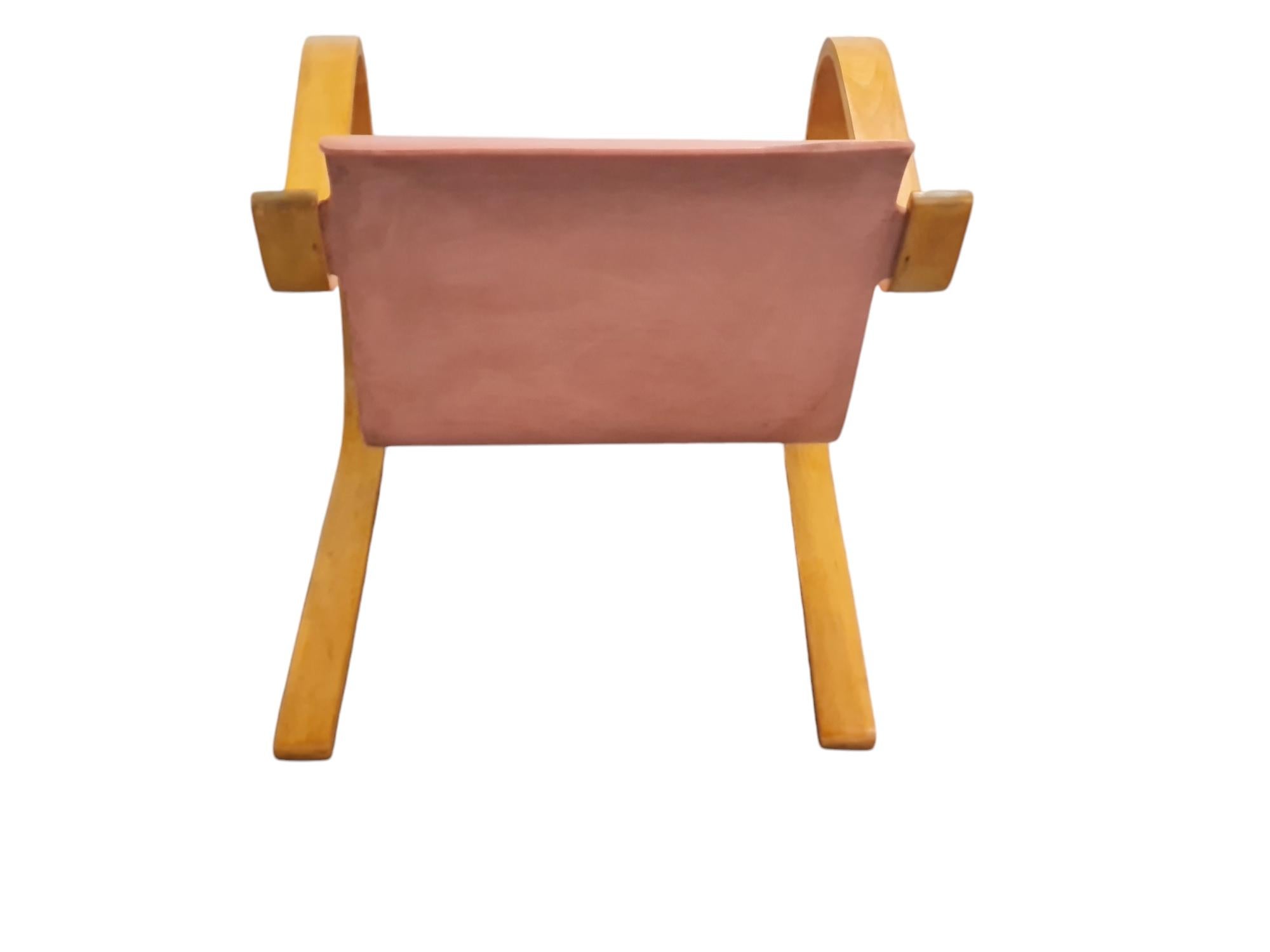 Early Alvar Aalto Spring Chair Model 31 in Pink and Bent Wood, Artek 1930s 9