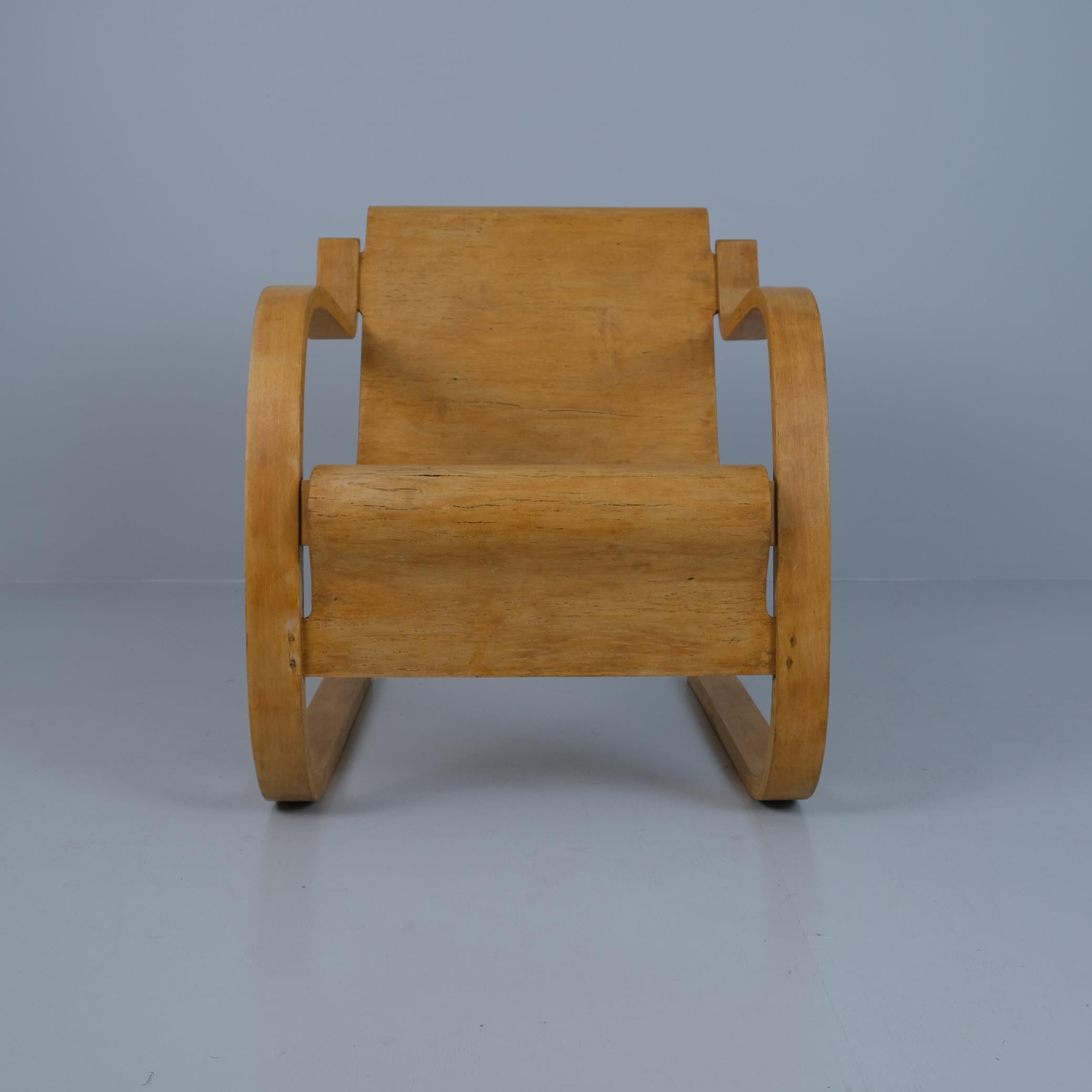 Mid-Century Modern Early Alvar Aalto Spring Chair Model 42, Silver Birch and Birch, Artek 1950s en vente