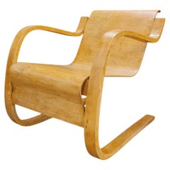 Silla de muelles Alvar Aalto Modelo 42, abedul plateado y abedul, Artek Años 50