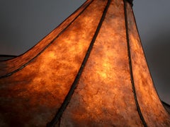 Early Amber Mica Gas Lamp