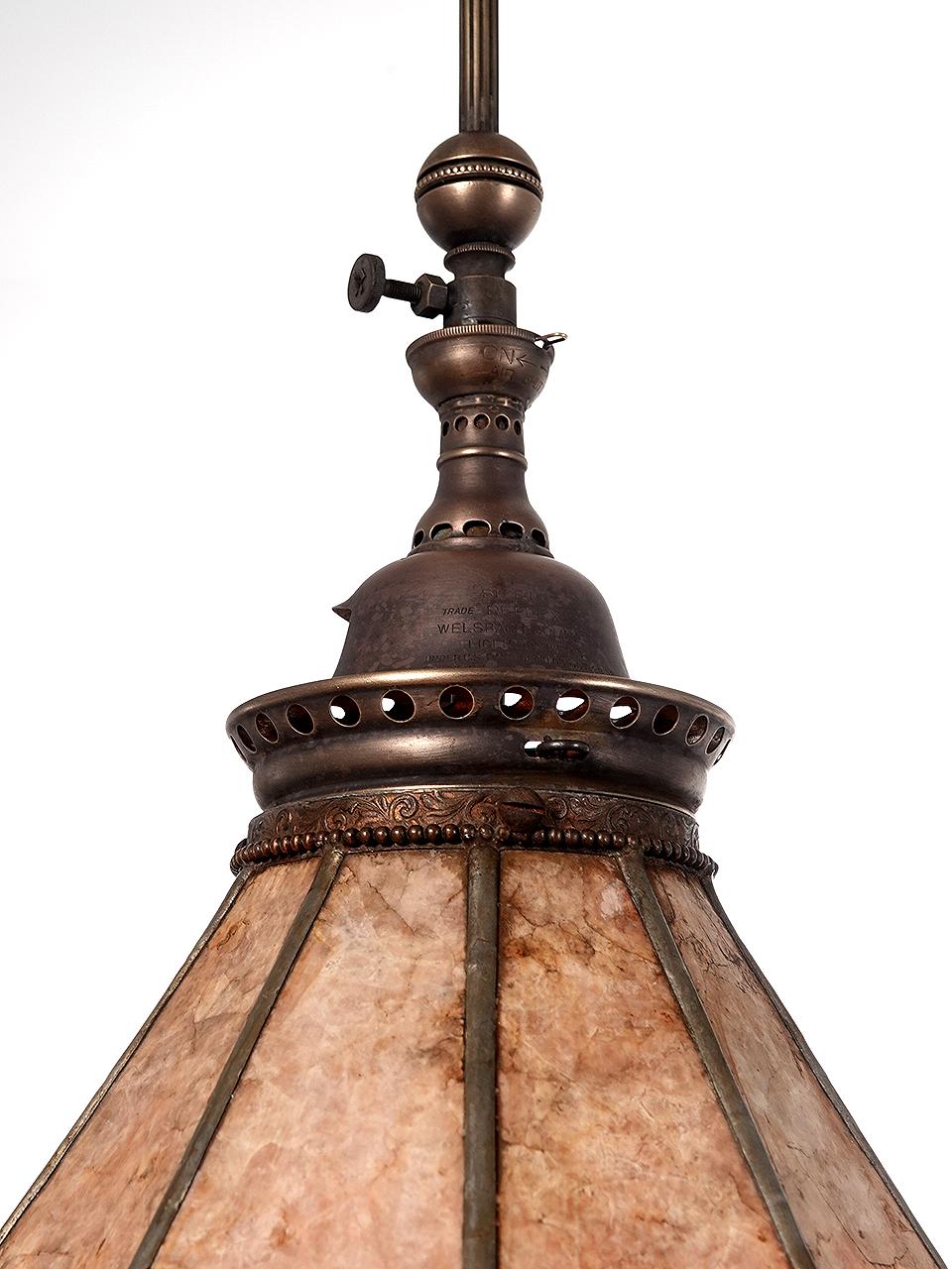 Early Amber Mica Gas Lamp In Good Condition In Peekskill, NY