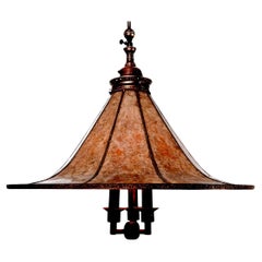 Early Amber Mica Gas Lamp