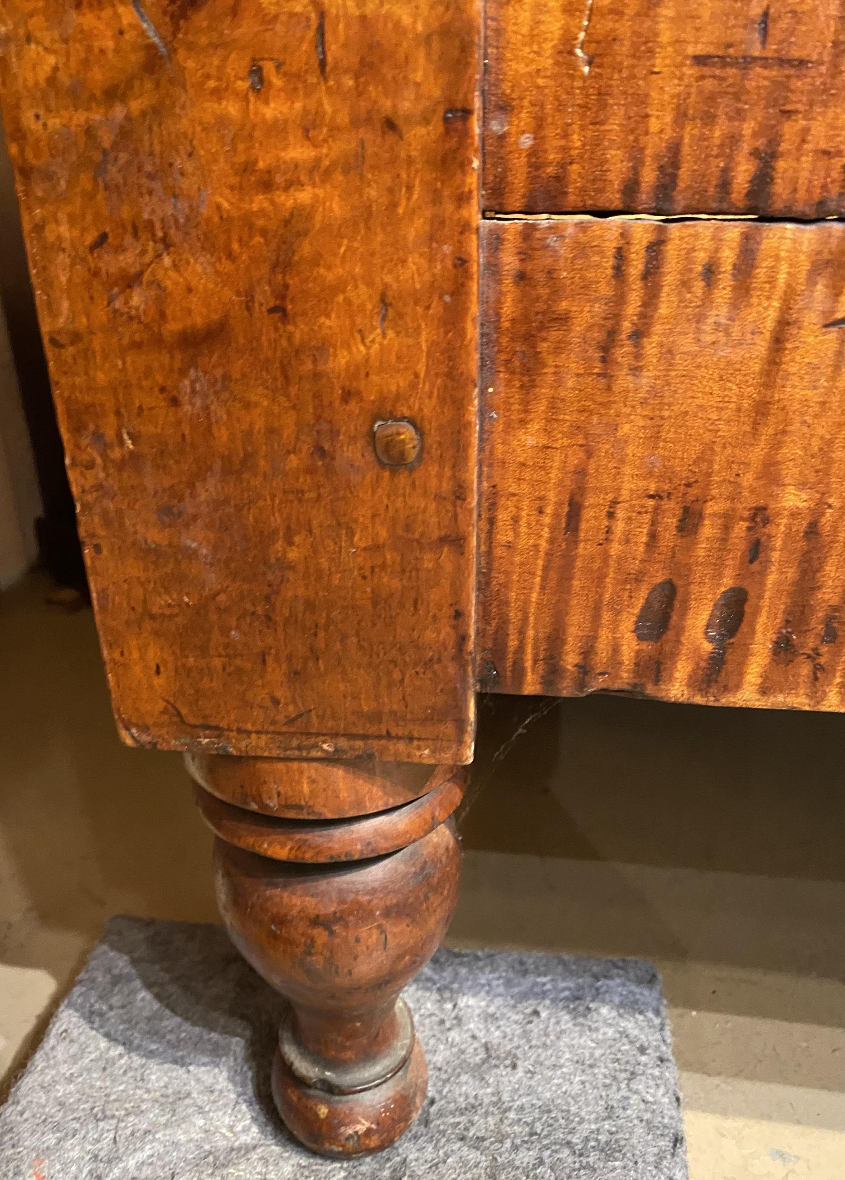 Cassapanca per coperte o cassetta per legna da ardere di Sheraton Tiger dell'inizio del XIX secolo. in vendita 5