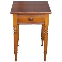 Early American 19th Century Primitive Antique Cherry Side Accent End Table
