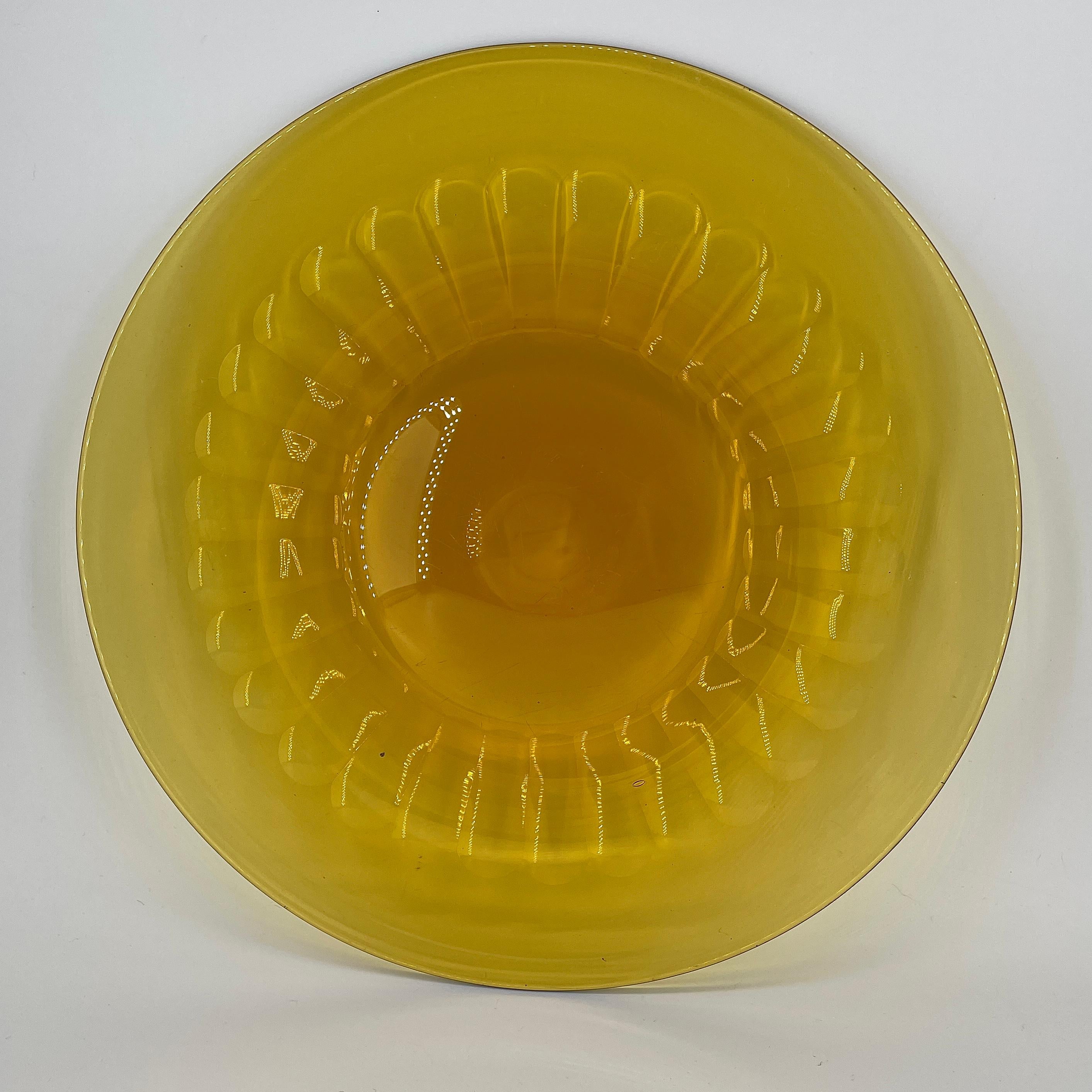 Cristal de vidrio ámbar americano temprano? Platos Espectaculares Victorianos Grabados Op Art 6 Victoriano tardío en venta