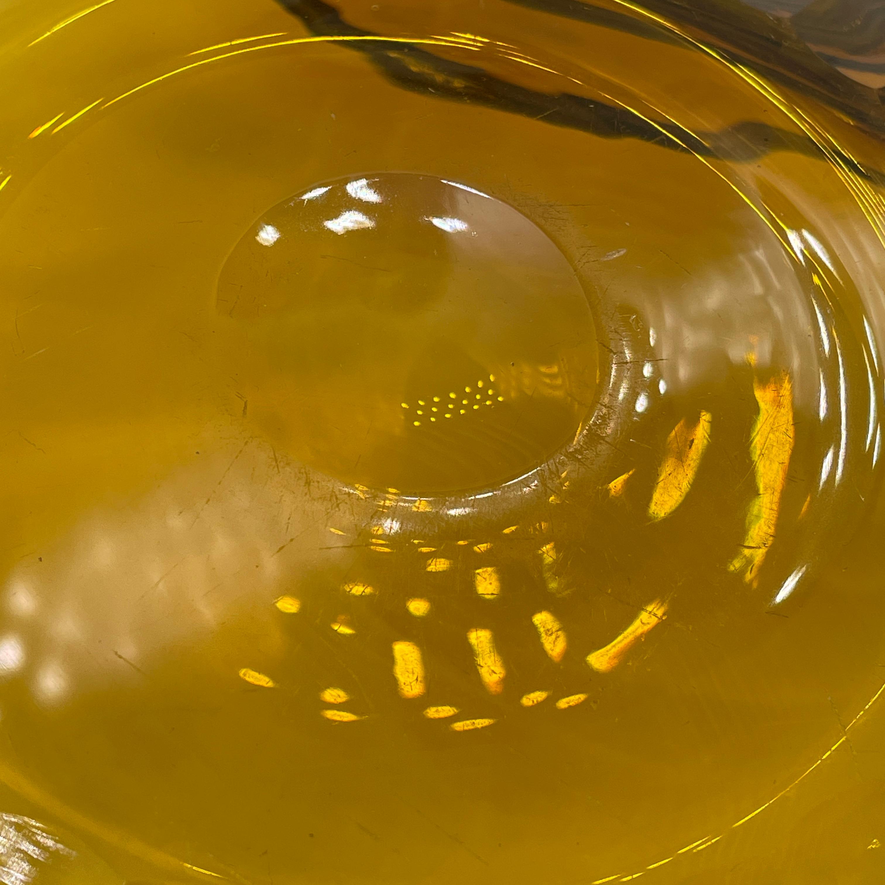 Cristal de vidrio ámbar americano temprano? Platos Espectaculares Victorianos Grabados Op Art 6 en venta 1
