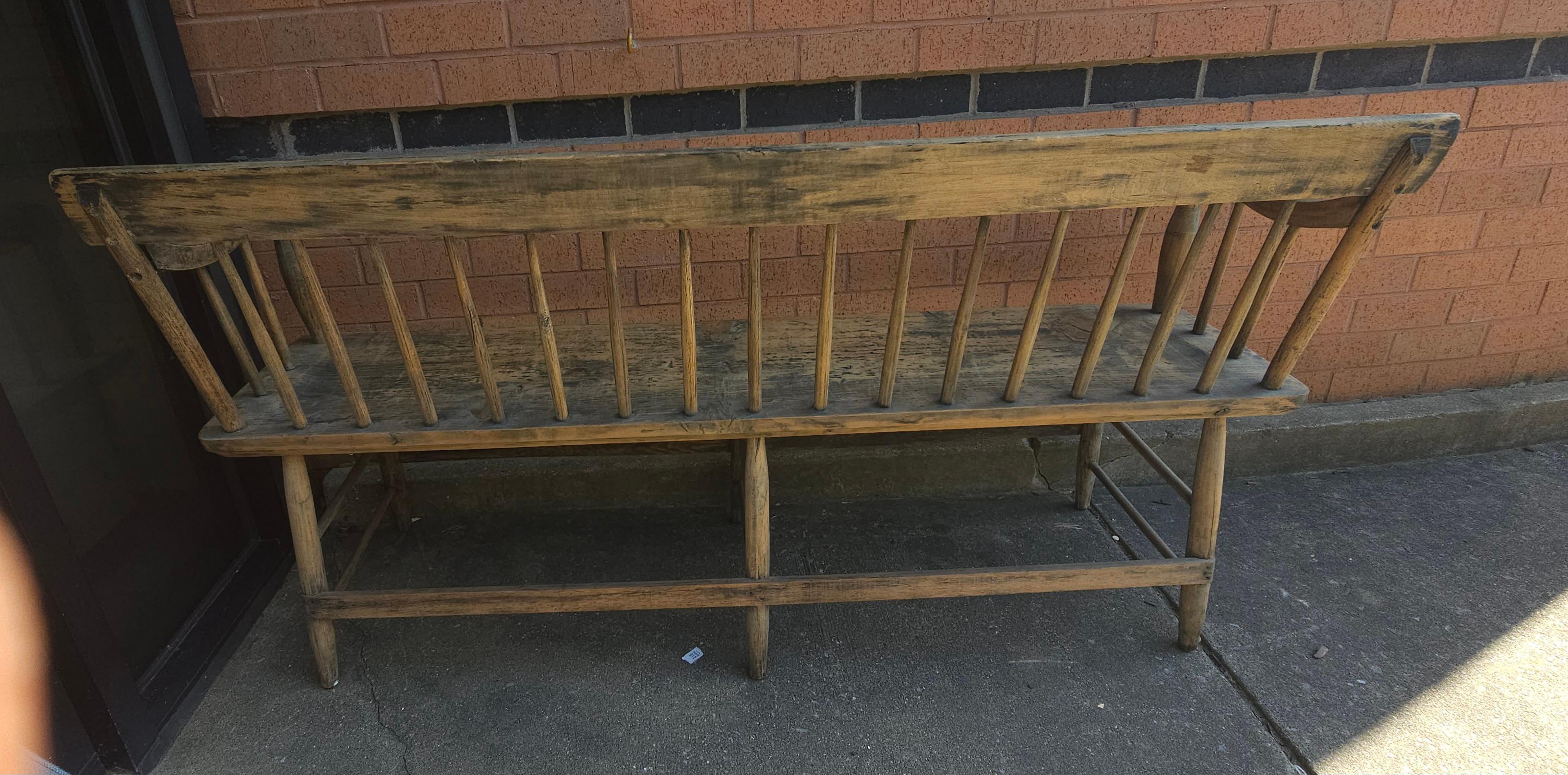 Other Early American American Weathered Wood Bench