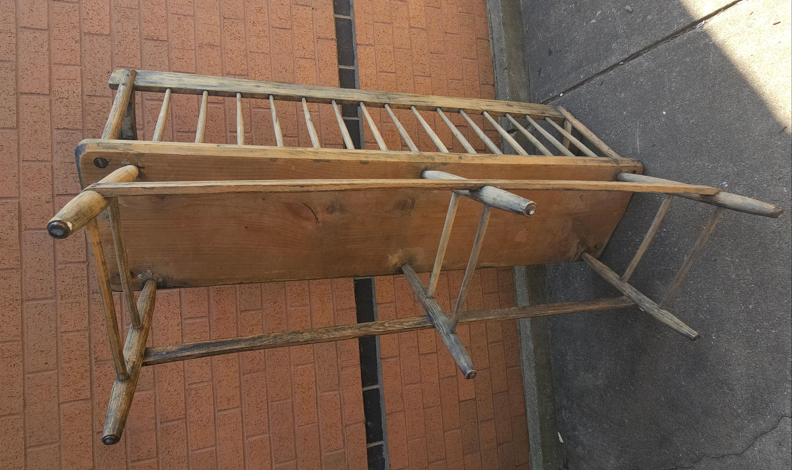 20th Century Early American American Weathered Wood Bench