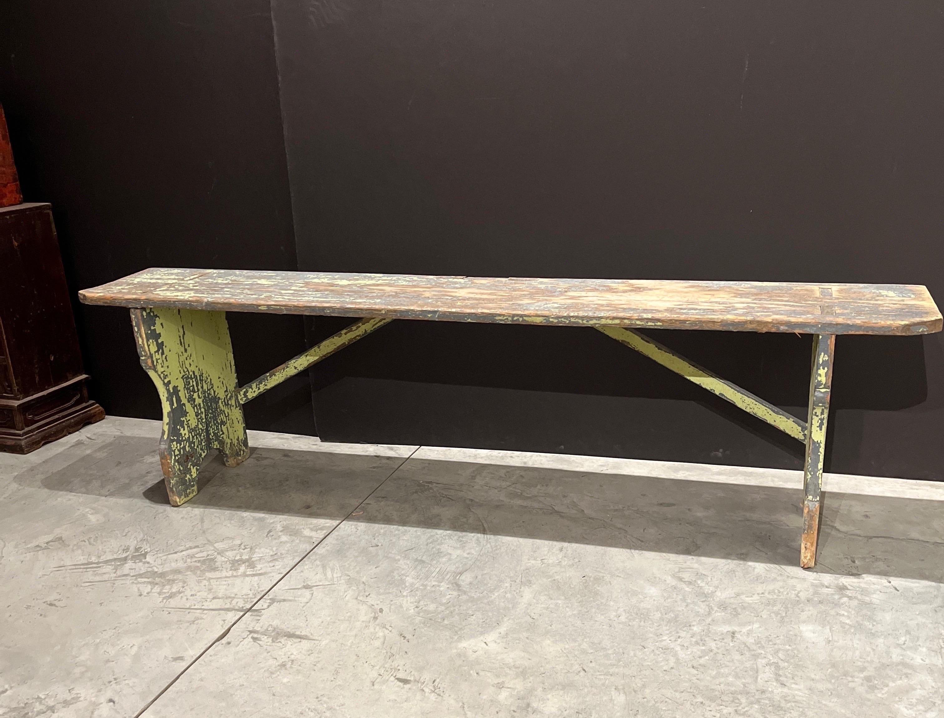 Remaval Bench Early American Antique Painted Bench at 1stDibs