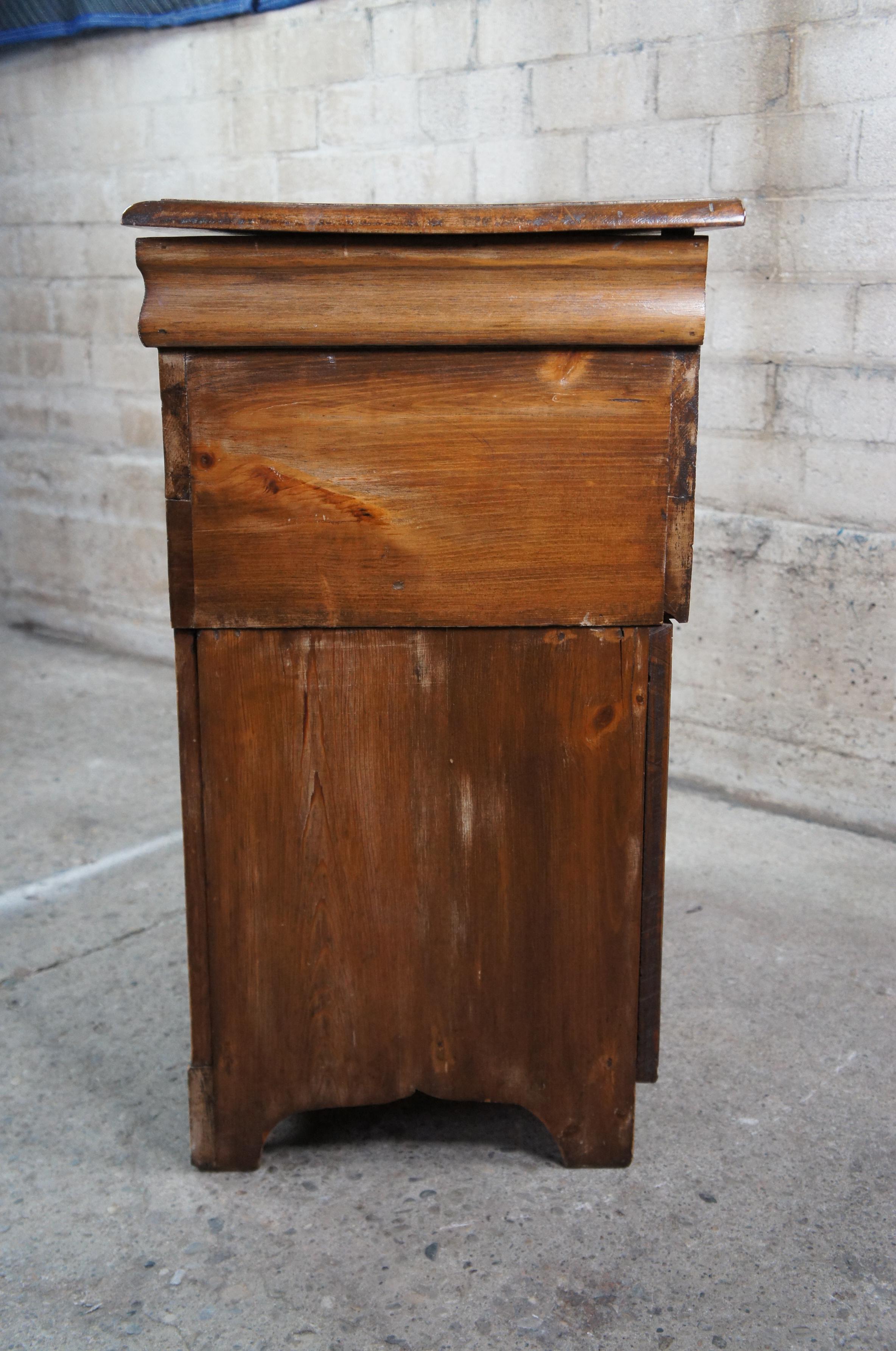 Early American Antique Pine Dough Box Bin Speaker Music Cabinet Trunk Chest For Sale 2