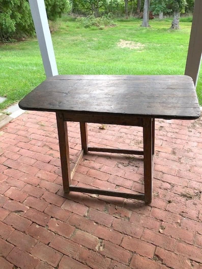 Tavern Table 18th Century Primitive Handmade Early American Antique  1
